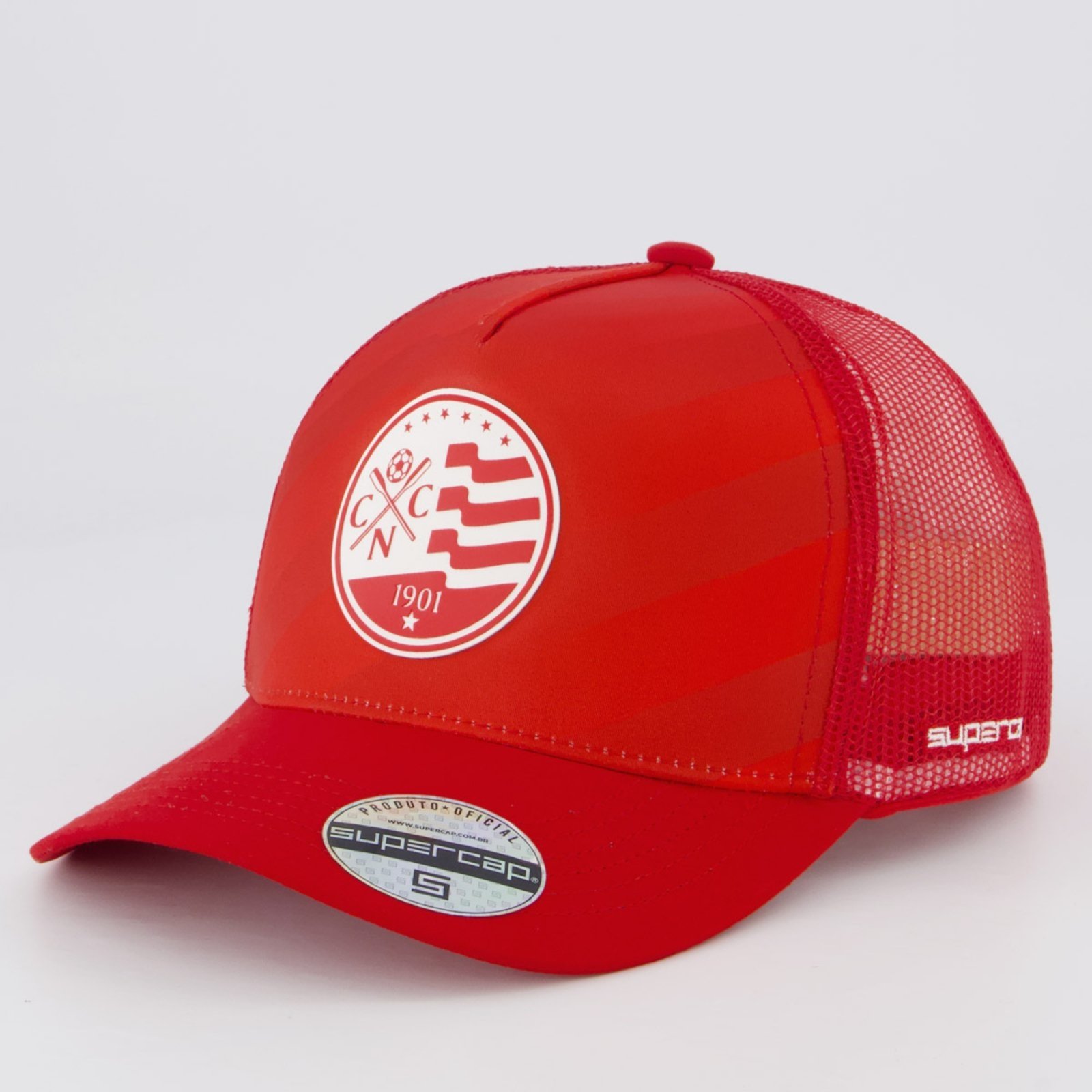 Boné Náutico Trucker Vermelho e Branco
