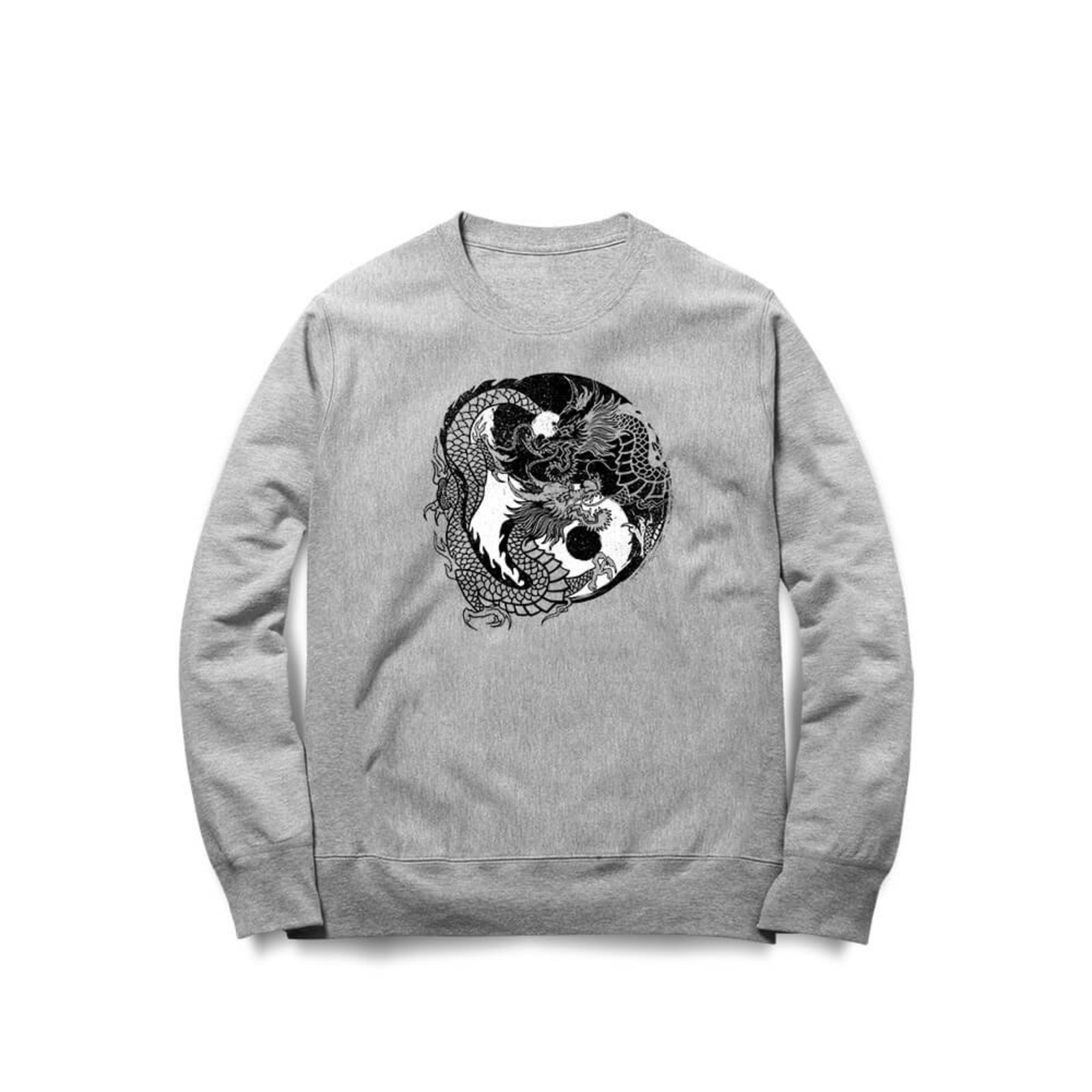 Moletom Yin Yang - Mescla Cinza - Casual - Studio Geek