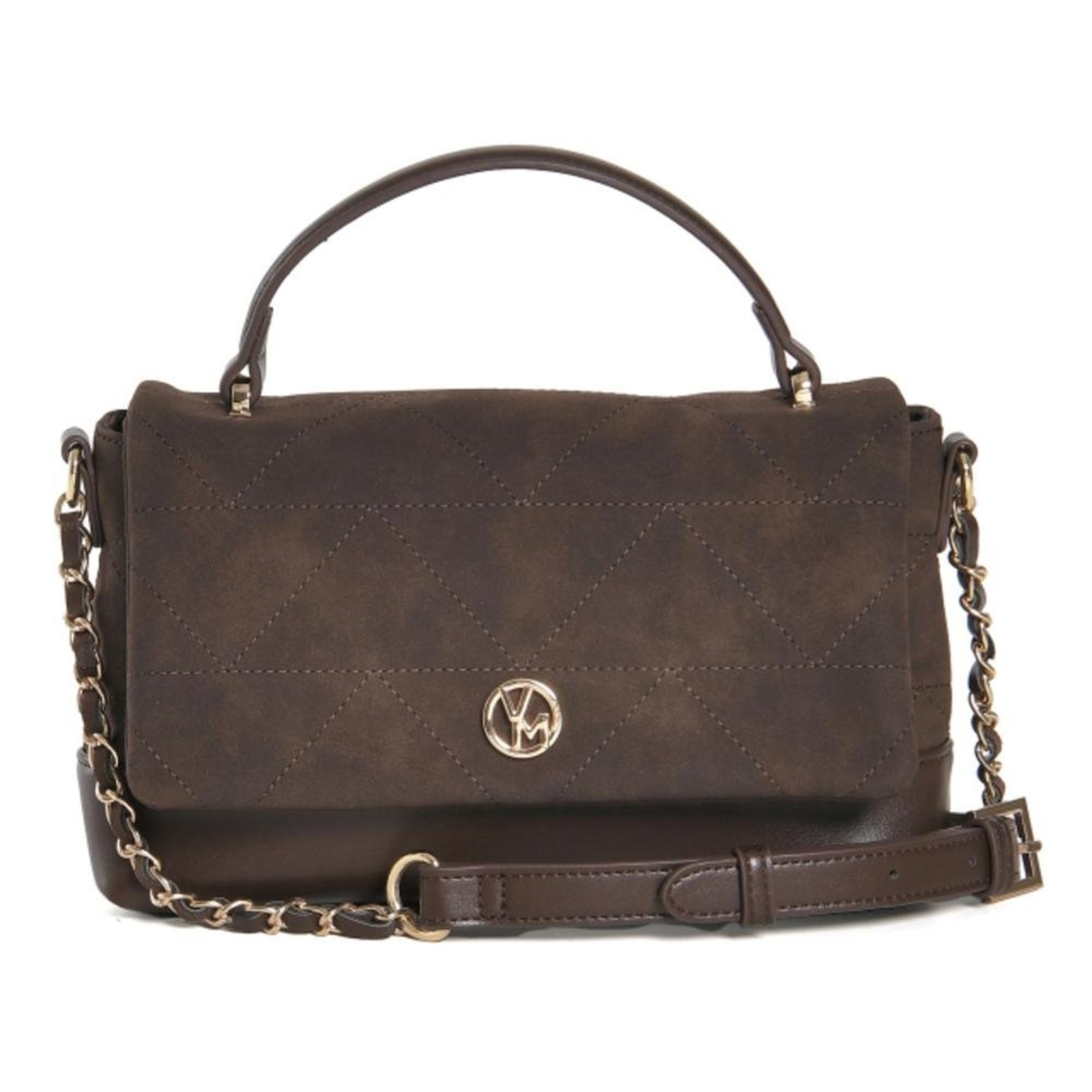 Bolsa Crossbody Via Marte Duocolor Feminina Marrom