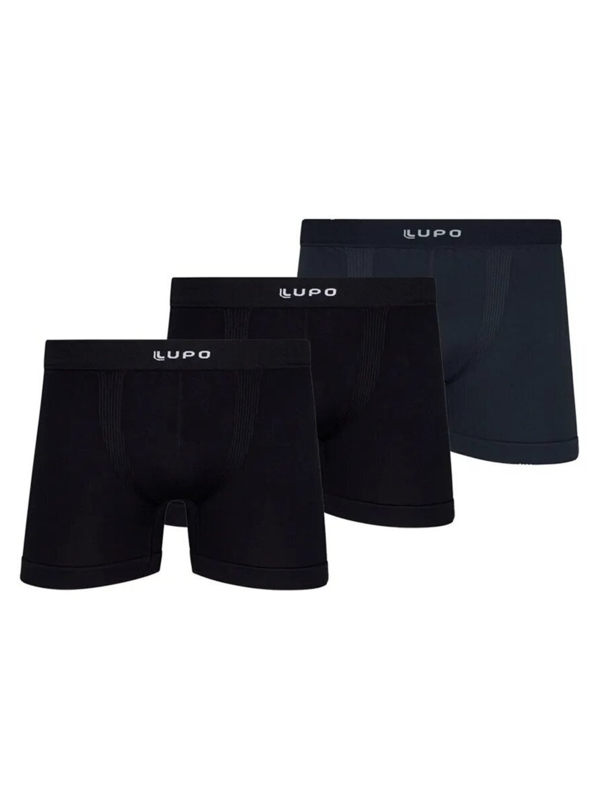 Kit com 3 Cuecas Boxer Lupo 661-001 Cinza
