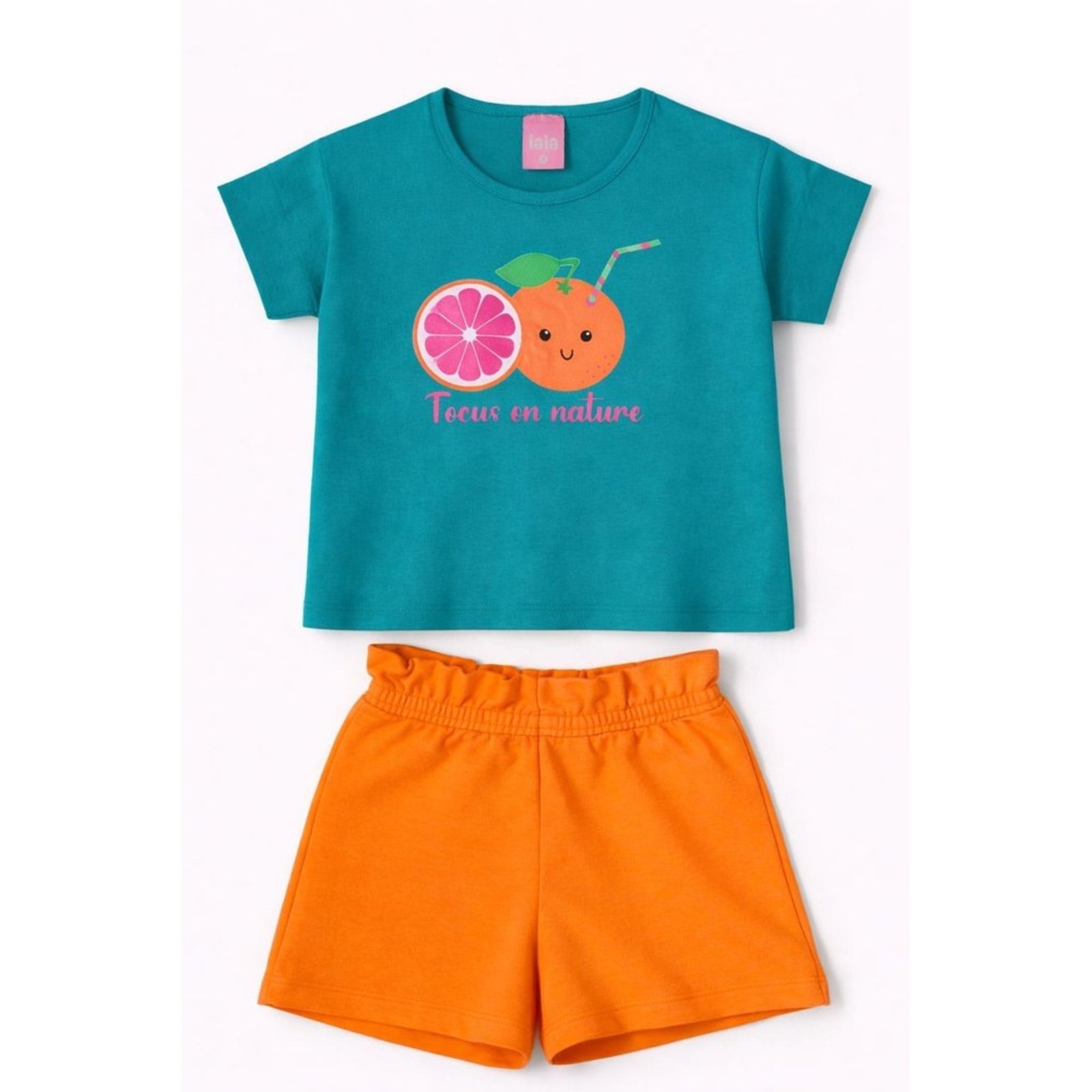 Vista 2 Infantil - Conjunto Menina Verão Nature ROSA AZUL KIDS verde ROSA AZUL KIDS verde