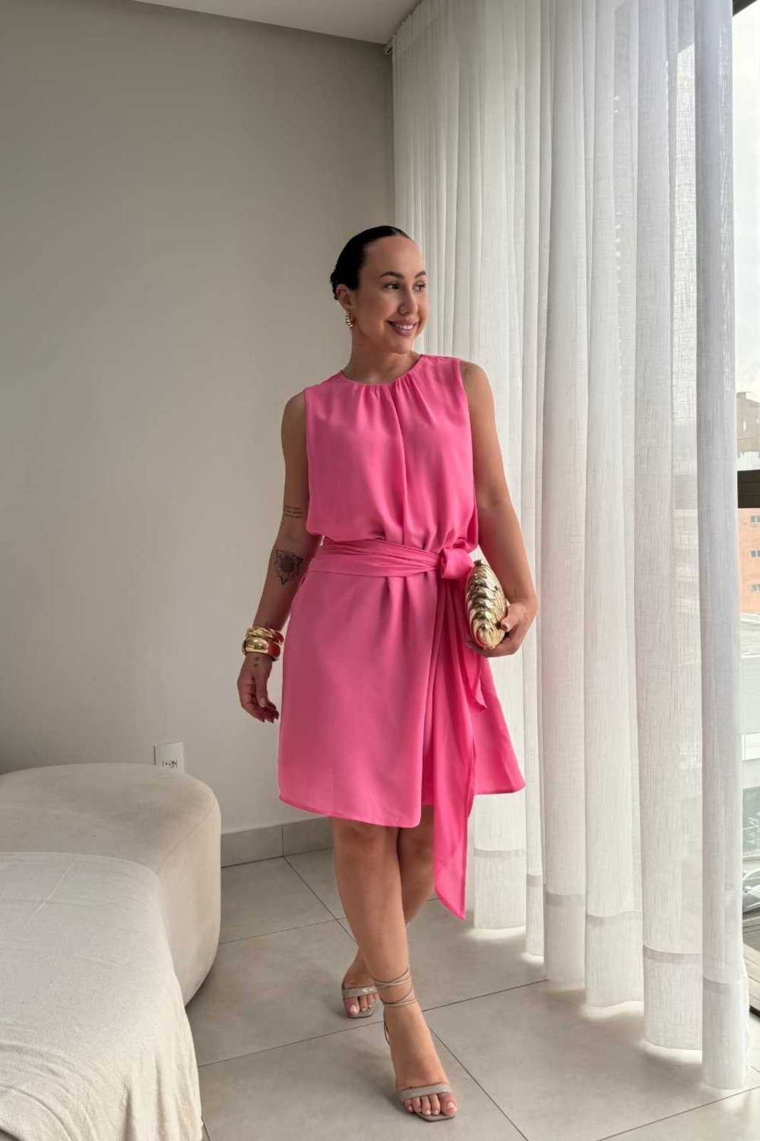 Vestido Vanibele Curto Rosa