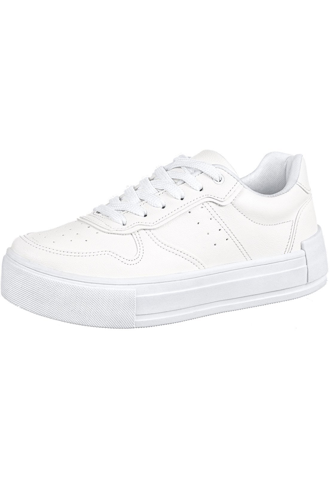 Vista 3 Tenis Casual Feminino Gigil Recortes Retrô branco Gigil branco