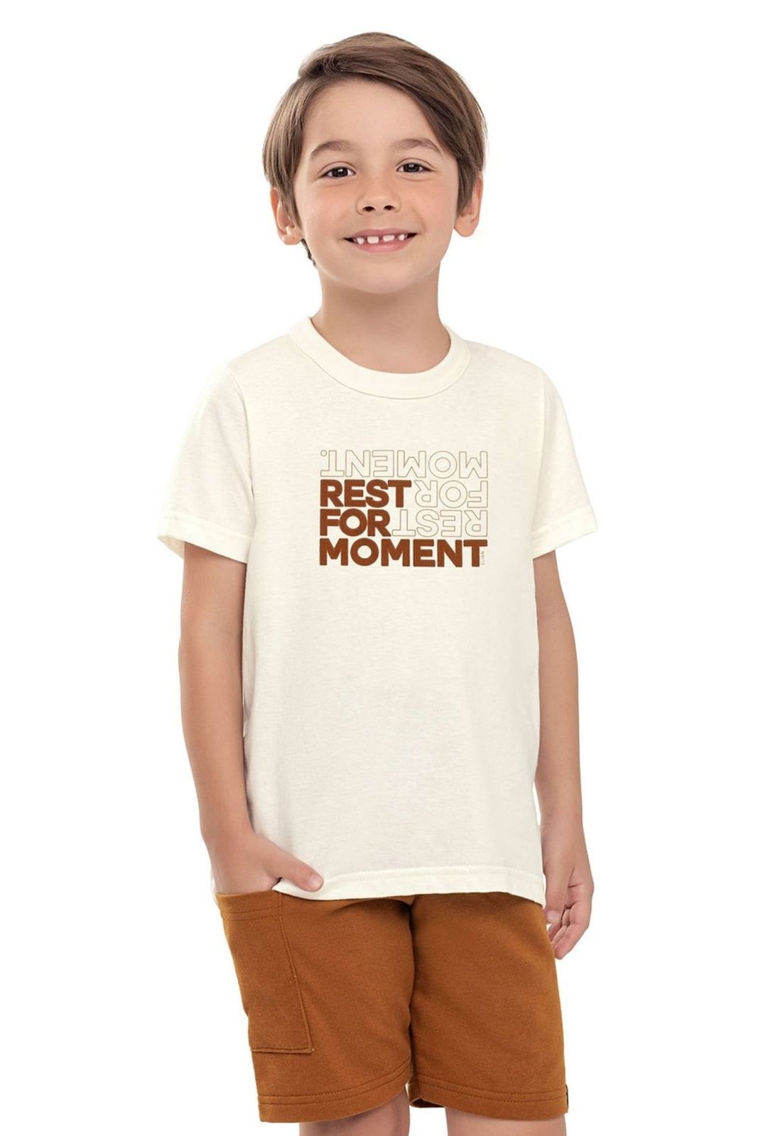Infantil - Conjunto Menino Puff Texturizado Elian Bege