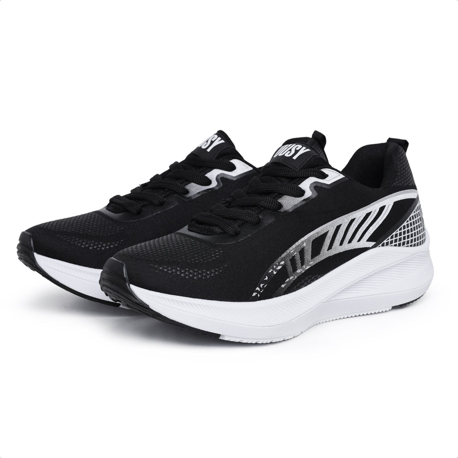 Vista 3 Tênis Esportivo Masculino Para Academia Caminhada Lançamento OUSY SHOES preto OUSY SHOES preto