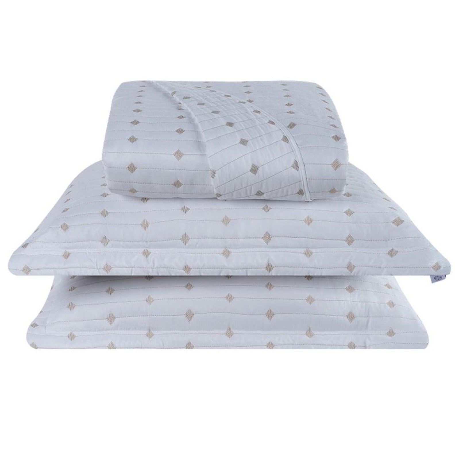 Cobre Leito King Decor Bordado 200 Fios 3 Peças - Branco - Hipercal 100% Poliéster