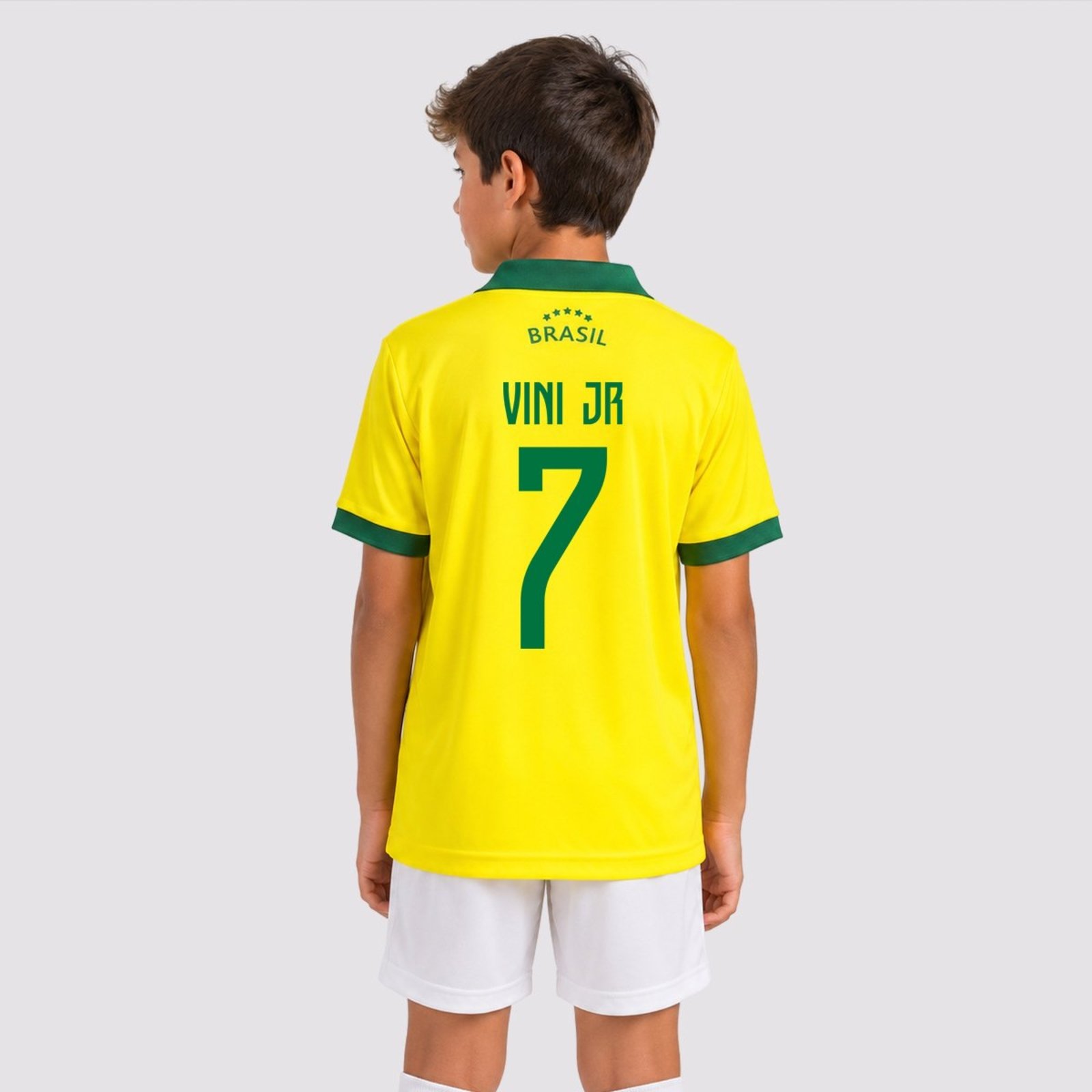 Polo Brasil Penta Juvenil Amarela 7 Vini Jr