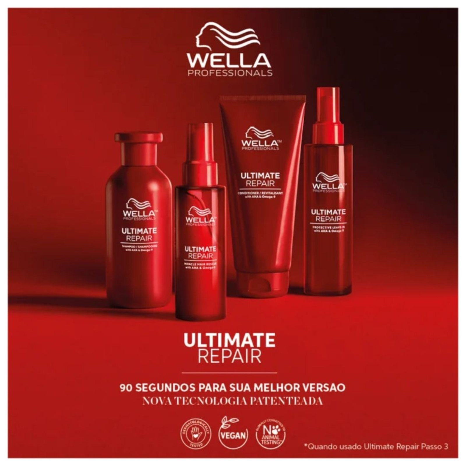 Vista 3 Wella Ultimate Repair Passo 2 - Condicionador Vegano unico Wella unico