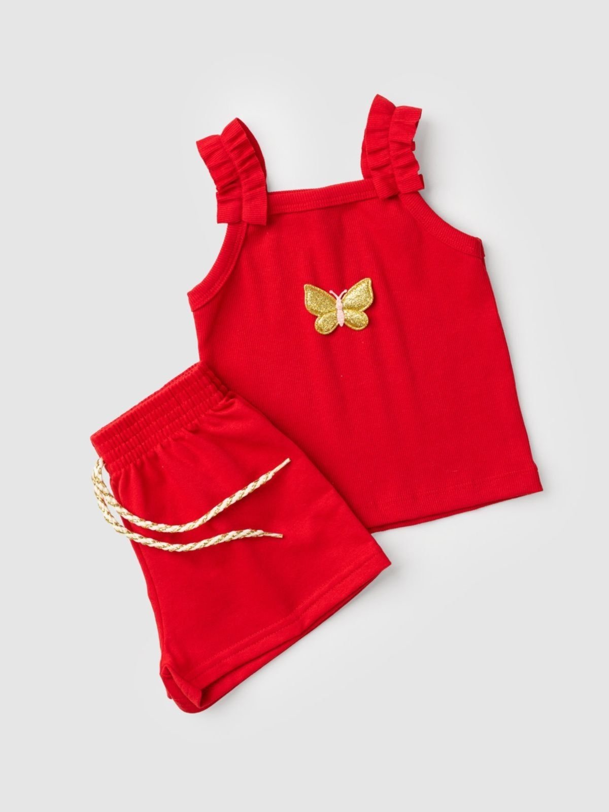Vista 2 Infantil - Conjunto Platinum Amor De Borboleta PLATINUM KIDS vermelho PLATINUM KIDS vermelho