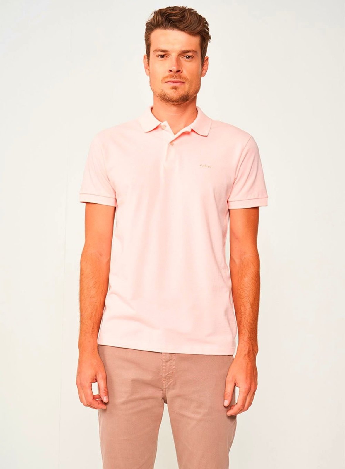 Camisa Polo Masculina Colcci Rosa Flutter