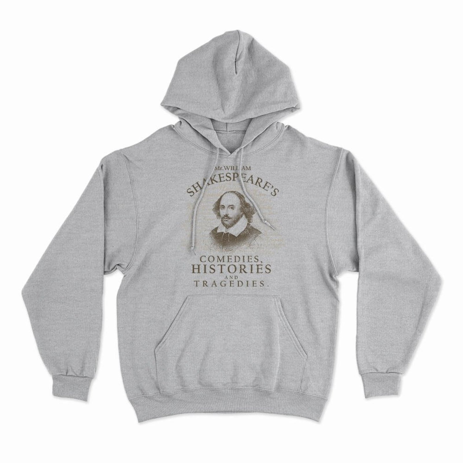 Moletom Com Capuz Shakespeare - Mescla Cinza - Casual - Studio Geek