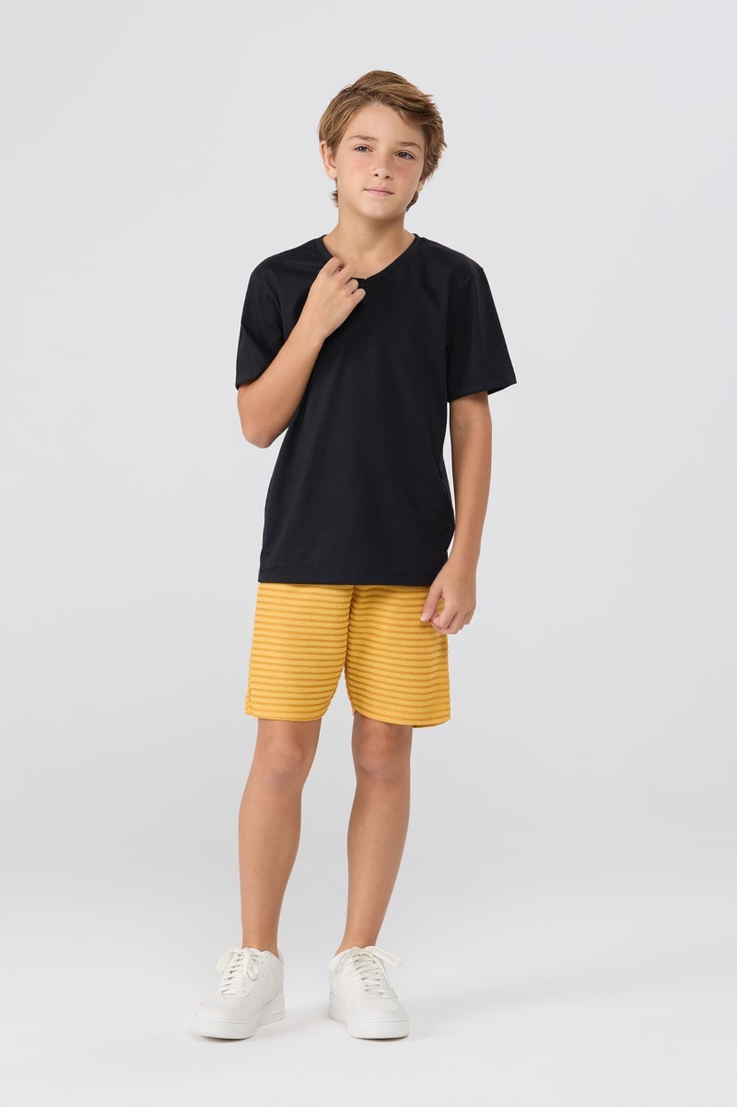 Infantil - Conjunto Masculino Verão Básico Gola V