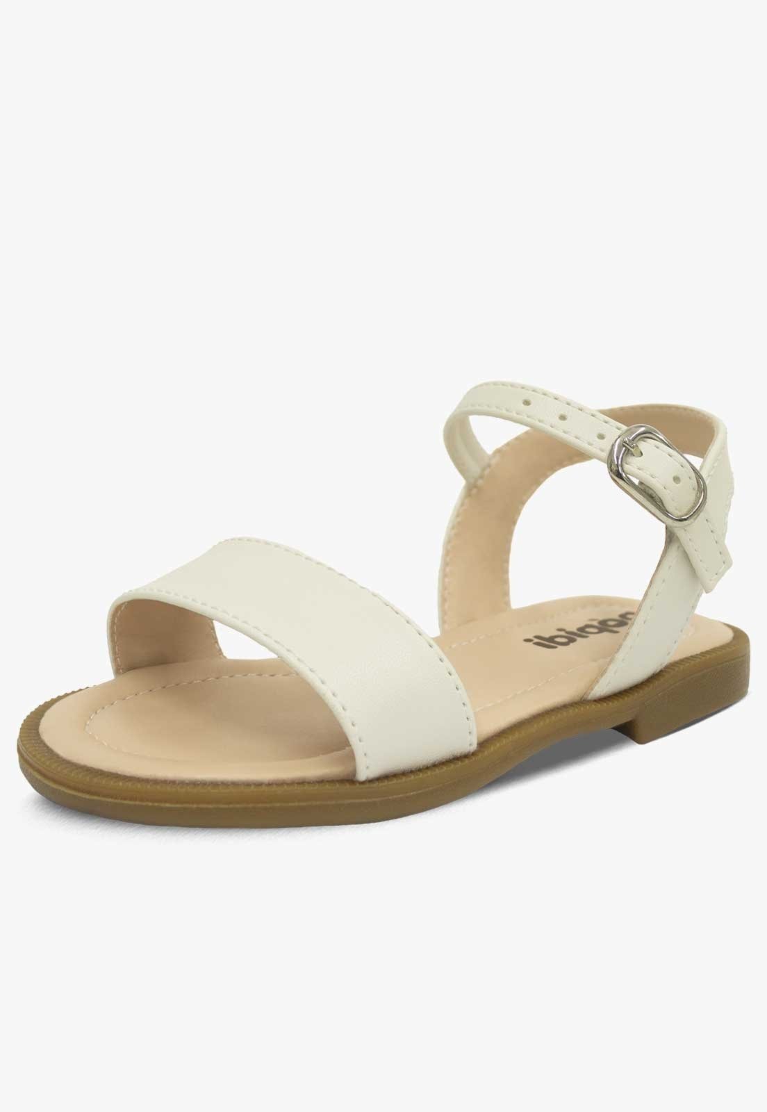 Vista 2 Infantil - Sandália Rasteira Pópidi Menina Confort Leve Off White off-white white Pópidí off-white white