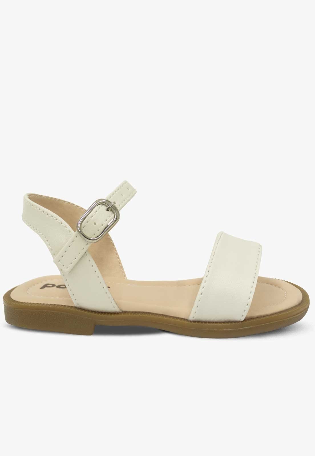 Vista 3 Infantil - Sandália Rasteira Pópidi Menina Confort Leve Off White off-white white Pópidí off-white white