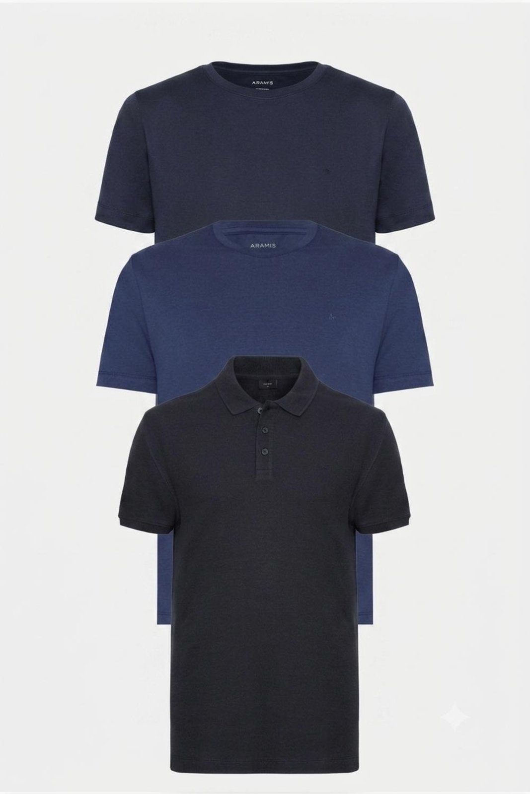 Kit Aramis Marinho Clássico (Polo + 2 Camisetas)