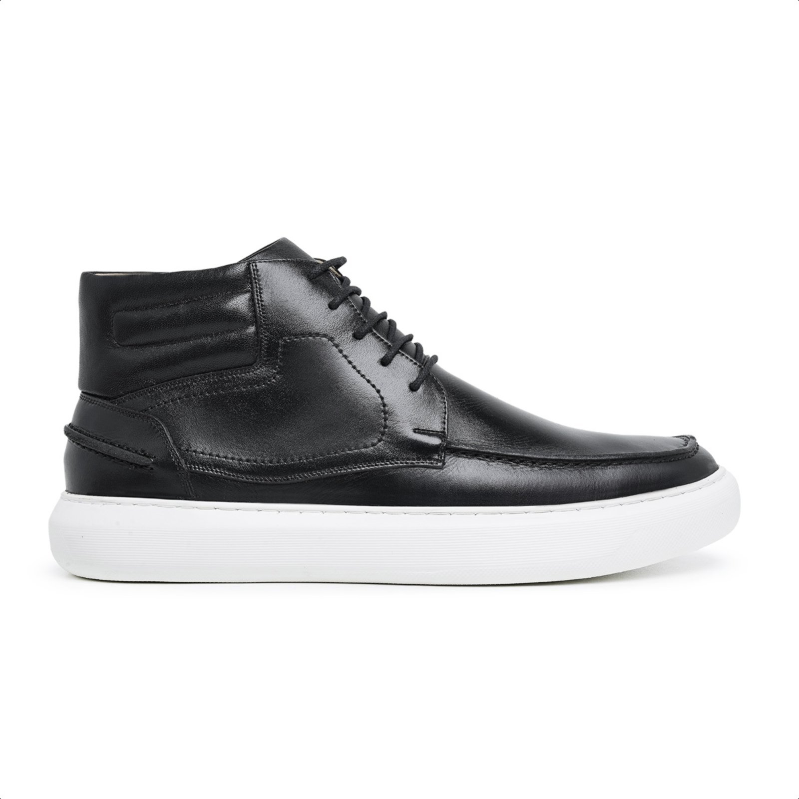 Bota Cano Curto Bota Casual Ankle Boot em Couro Paulo Vieira Cor Preta