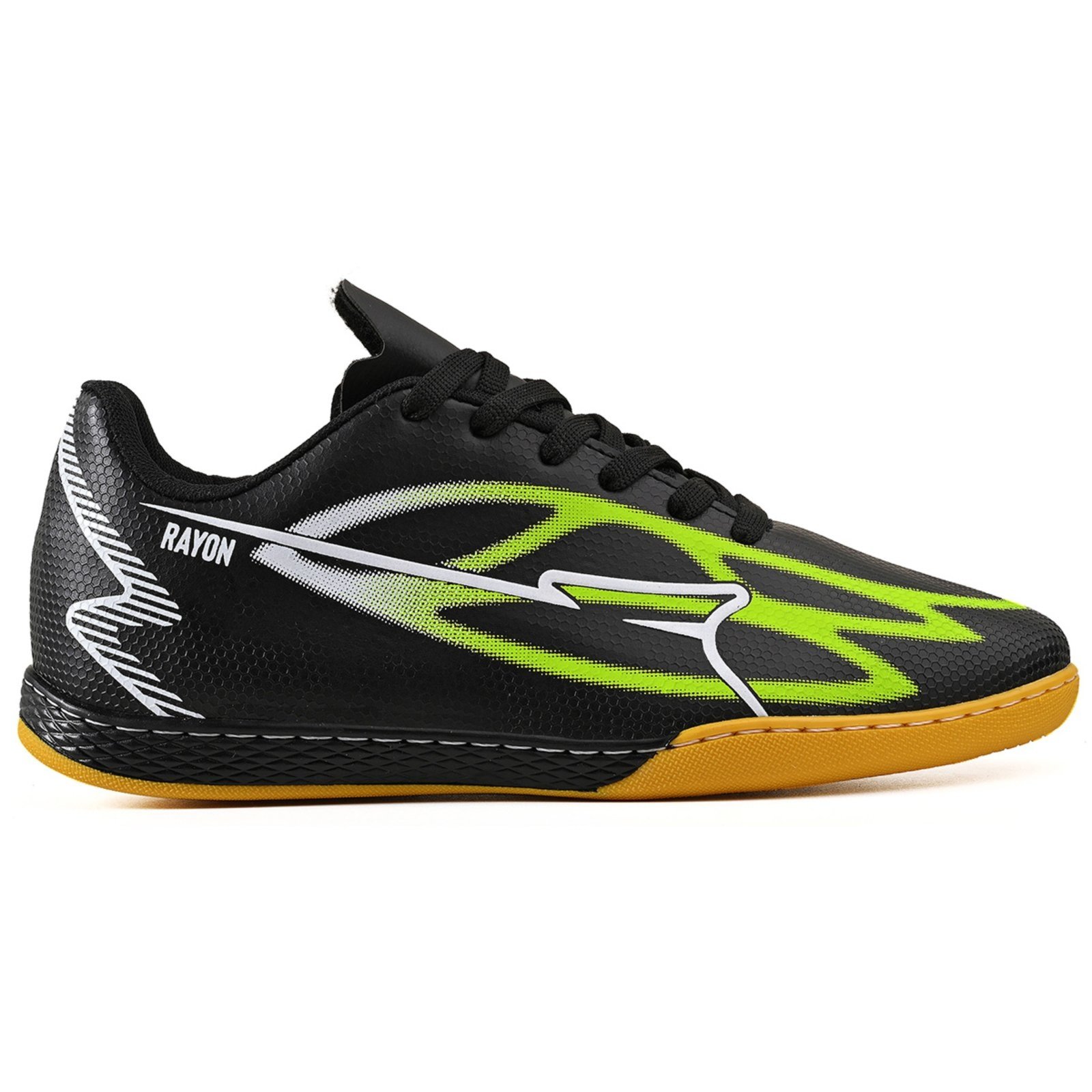 Vista 3 Chuteira Futsal Masculina Material Sintetico Futebol de Salao Quadra + Meião CALCADOS LGHT LIGHT preto CALCADOS LGHT LIGHT preto