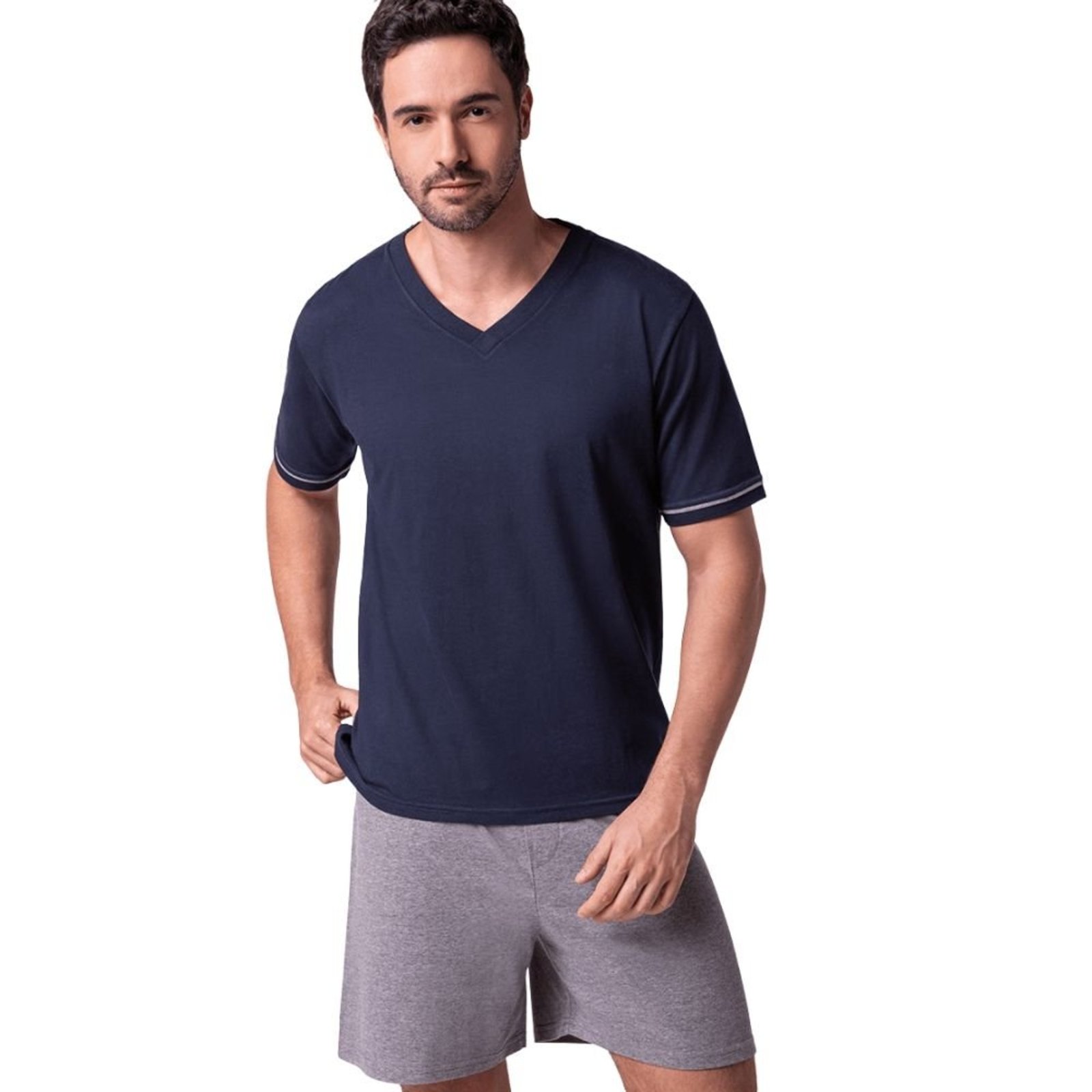 Pijama Curto Gola V Lupo Adulto Masculino 28000-001