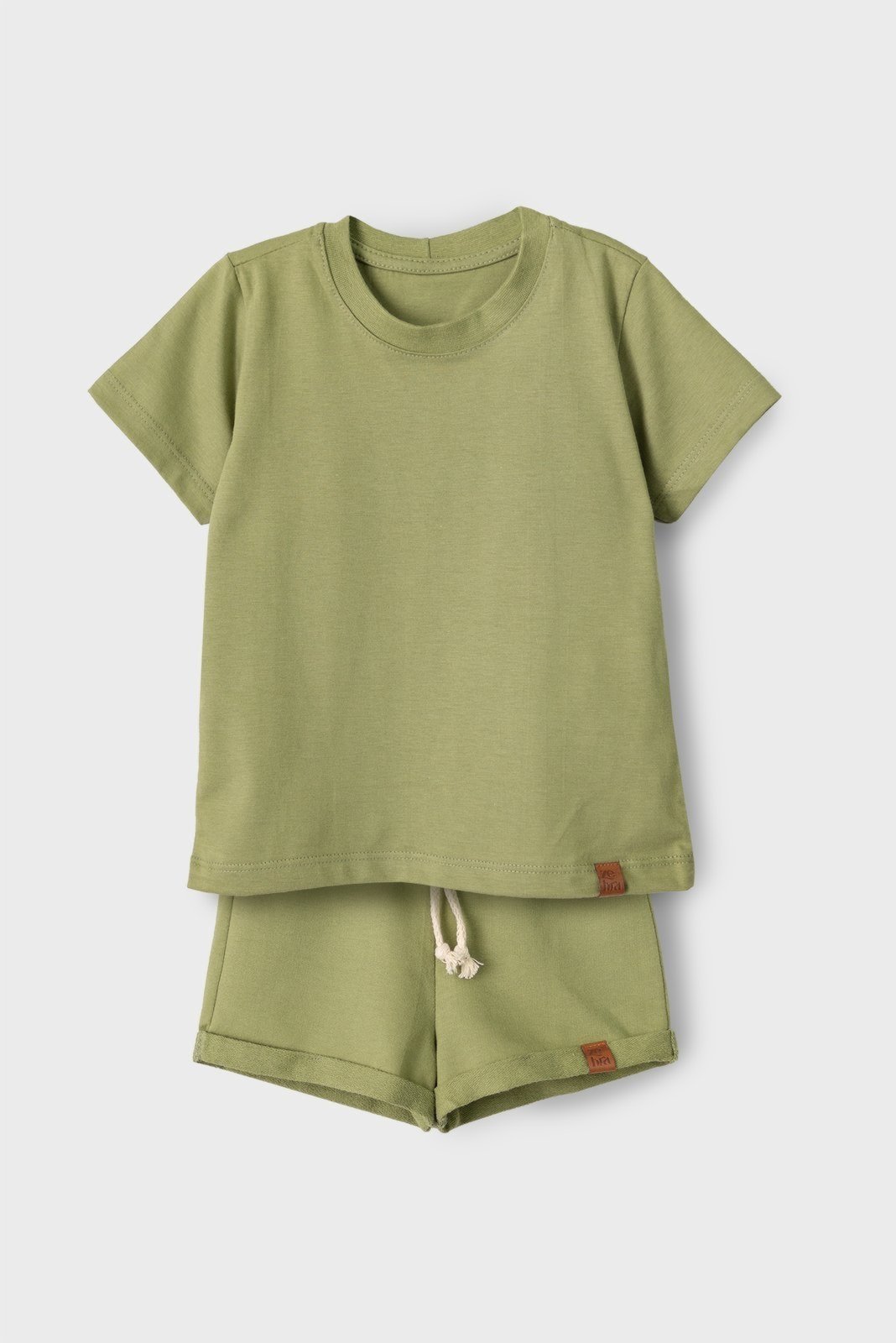 Infantil - Conjunto Unissex Com Camiseta e Short Zebra&Friends Verde Oliva