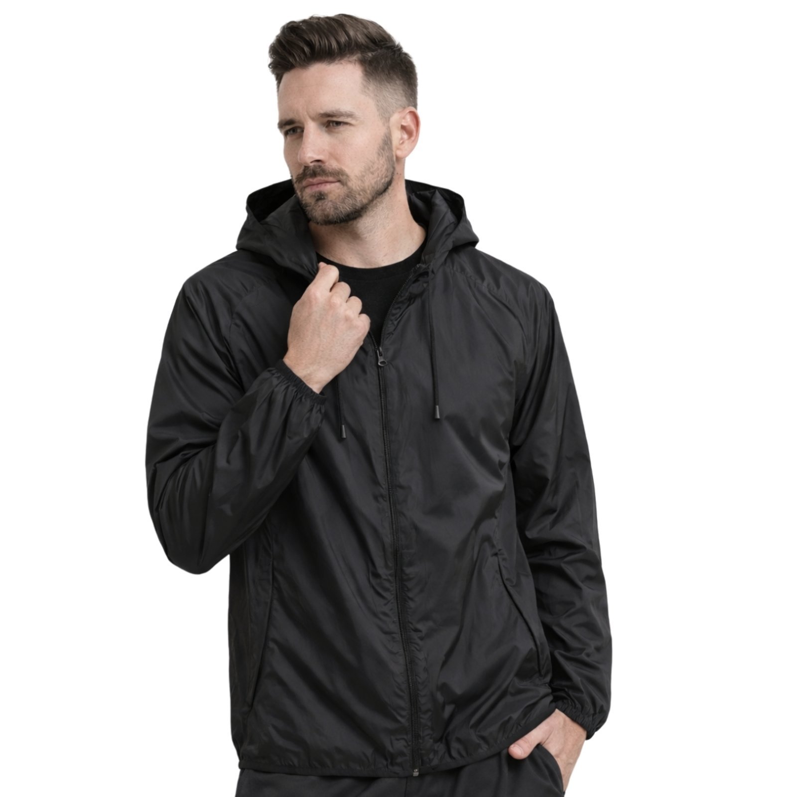 Jaqueta Corta Vento Impermeável Masculino Leve e Confortável Estilo Casual Liso