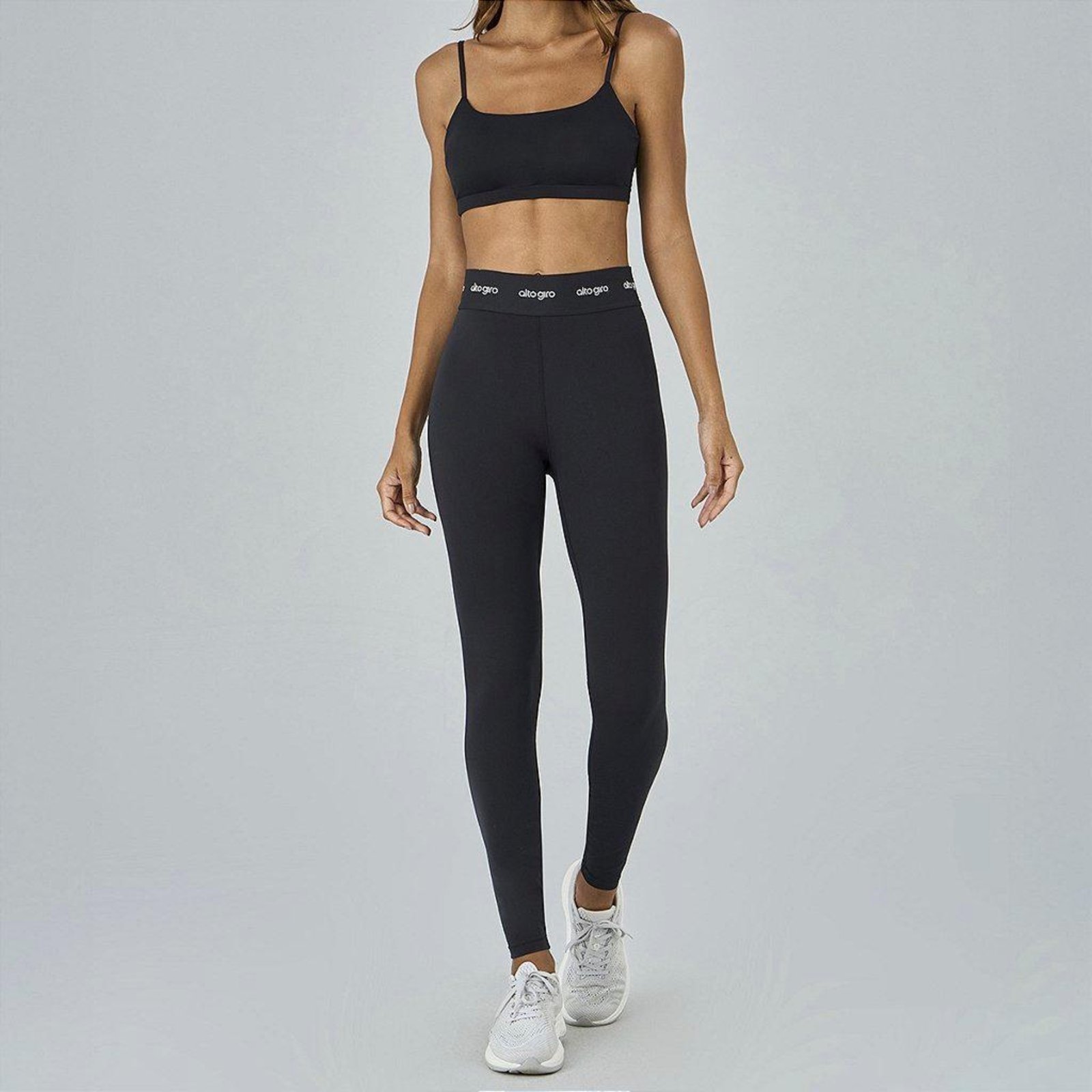 Legging Alto Giro Sport Preto Preto