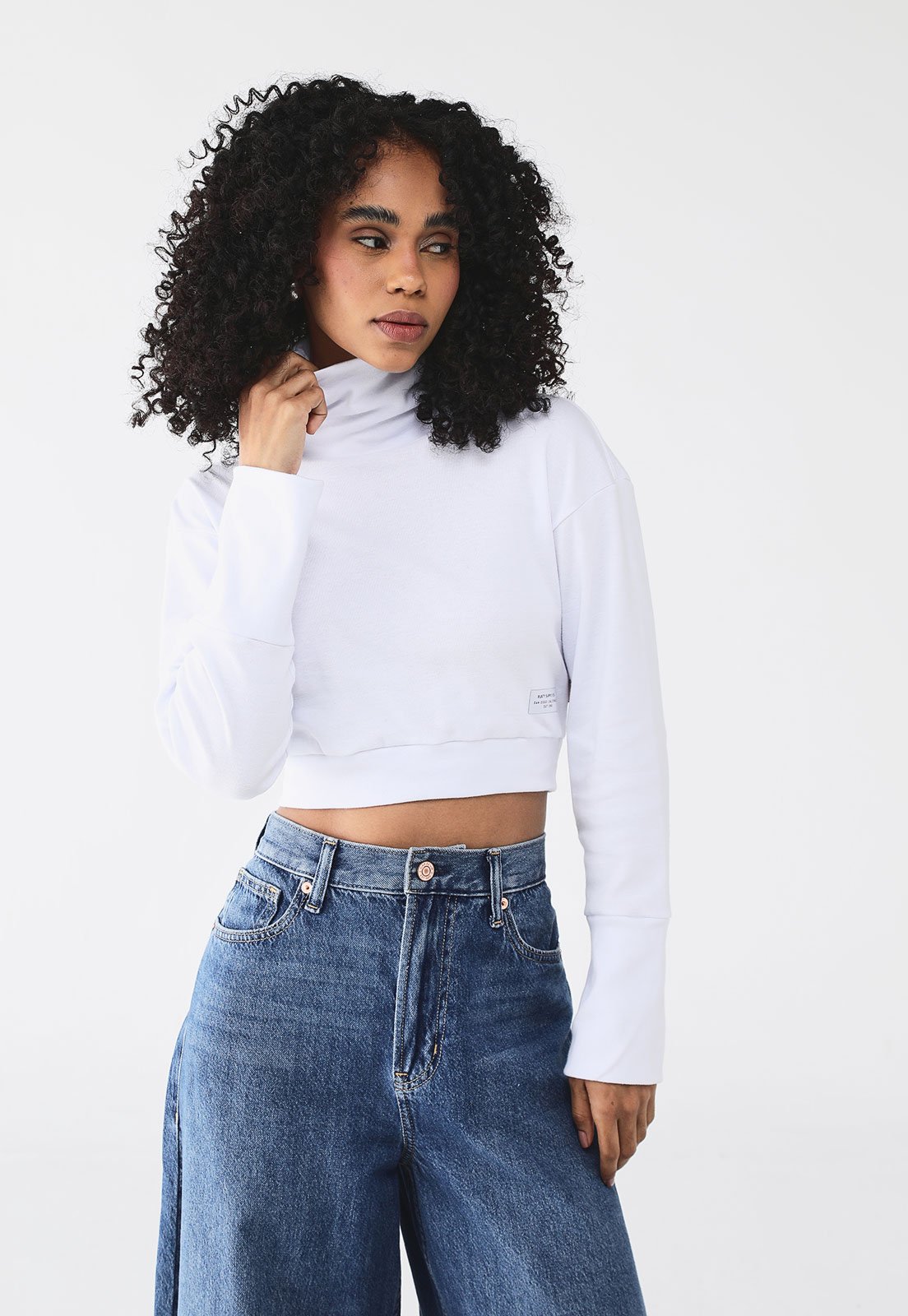 Blusa Rusty Reta Gola Alta Branca
