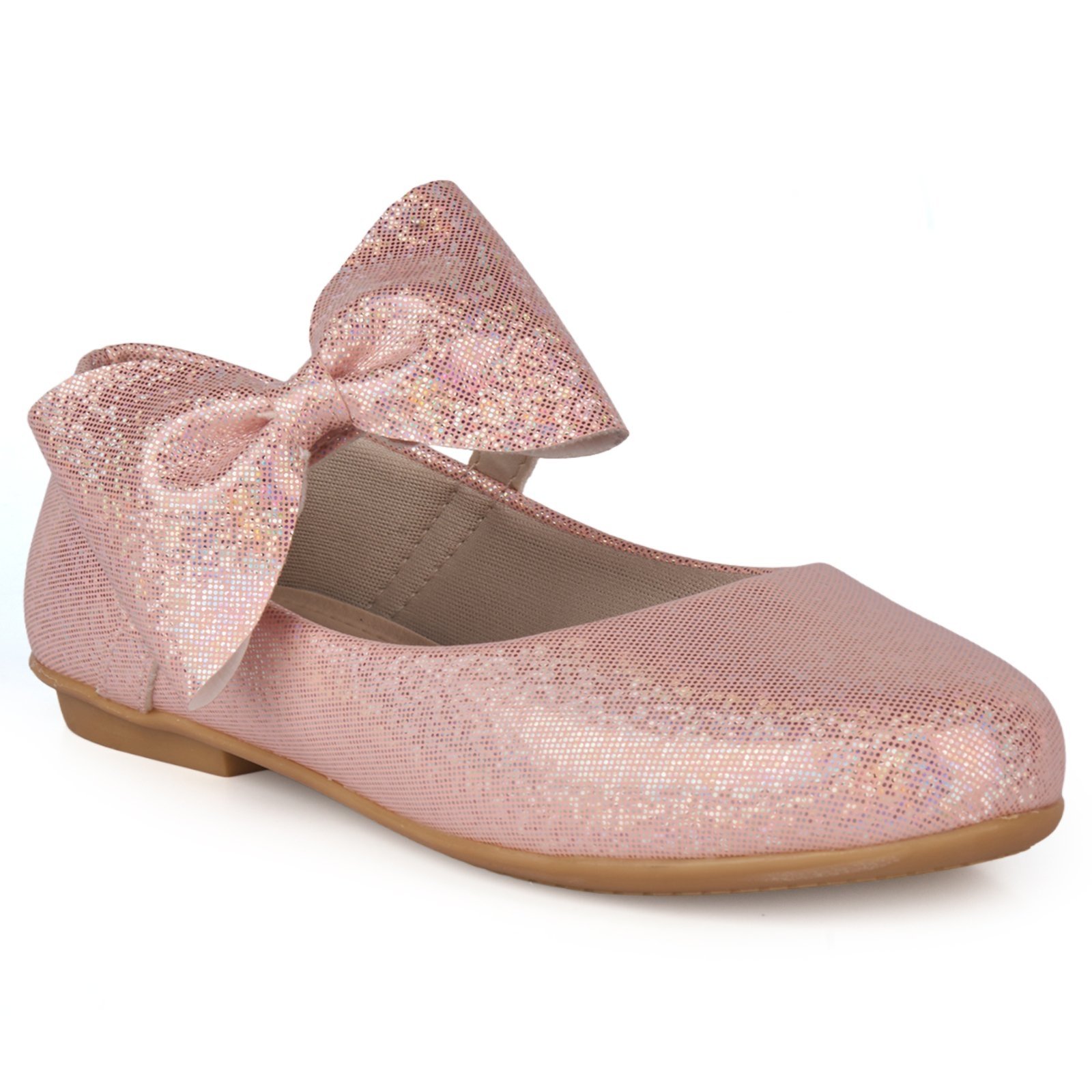 Infantil - Sapatilha Glitter Laço Grande Festas Casual Menina Brilho Conforto Antiderrapante Luxo Fashion Moderna 2804