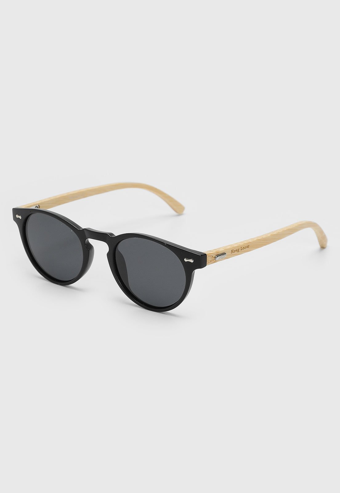 Óculos De Sol Hang Loose Spell Haste De Bambu Lente Preta Preto