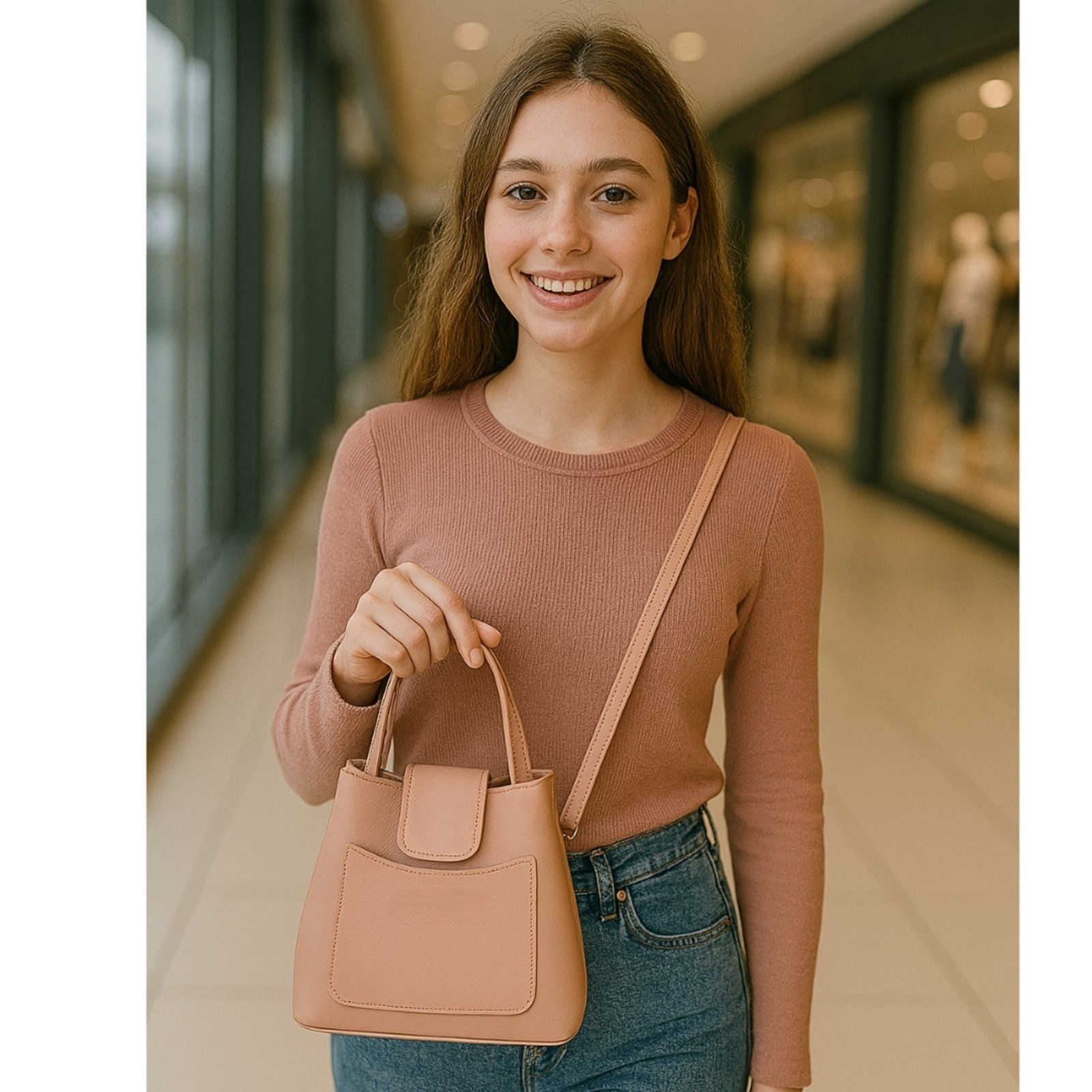 Bolsa Saquinho Willibags Média Com Alça Transversal – Bege