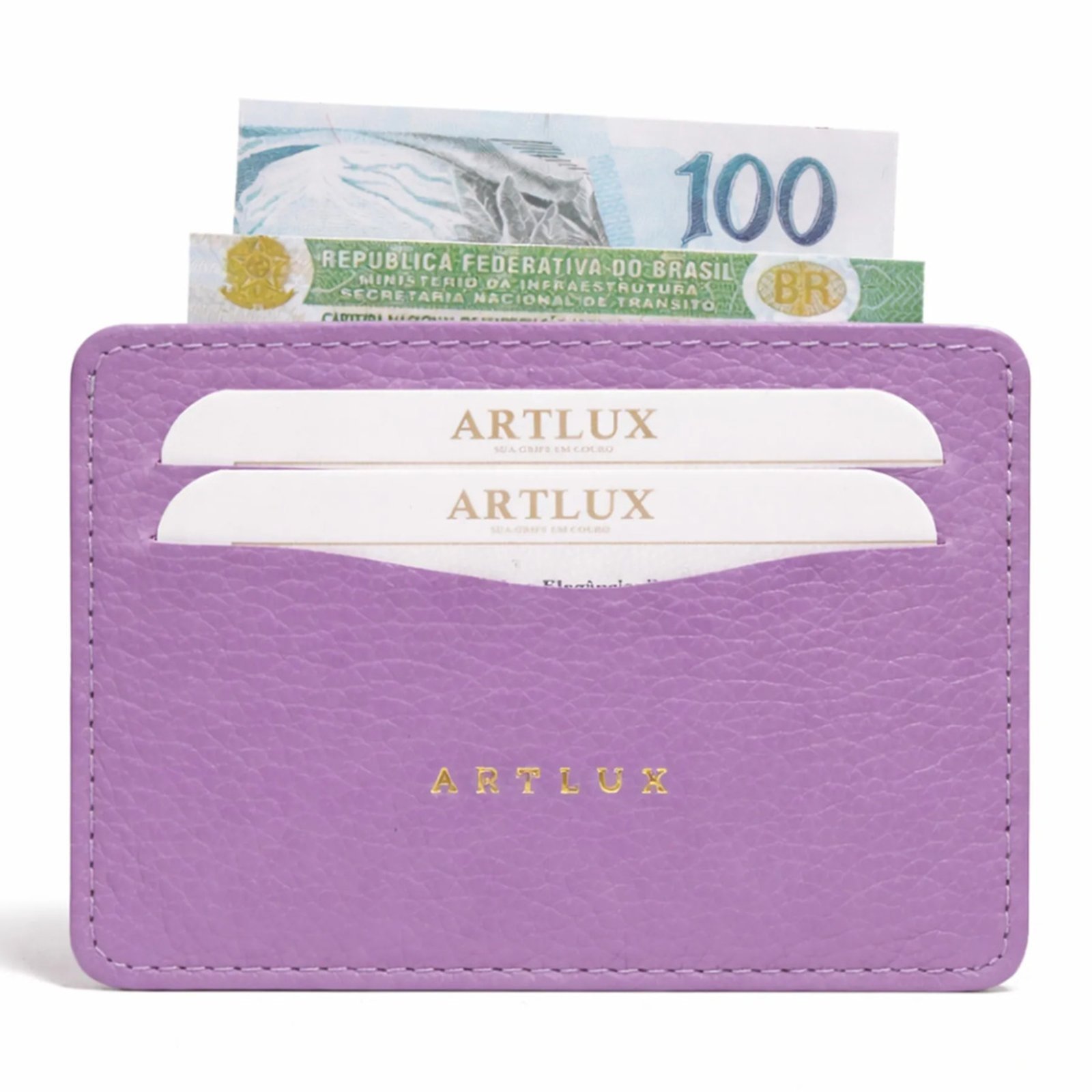 Porta Cartão e CNH em Couro Artlux 3062 Lilás