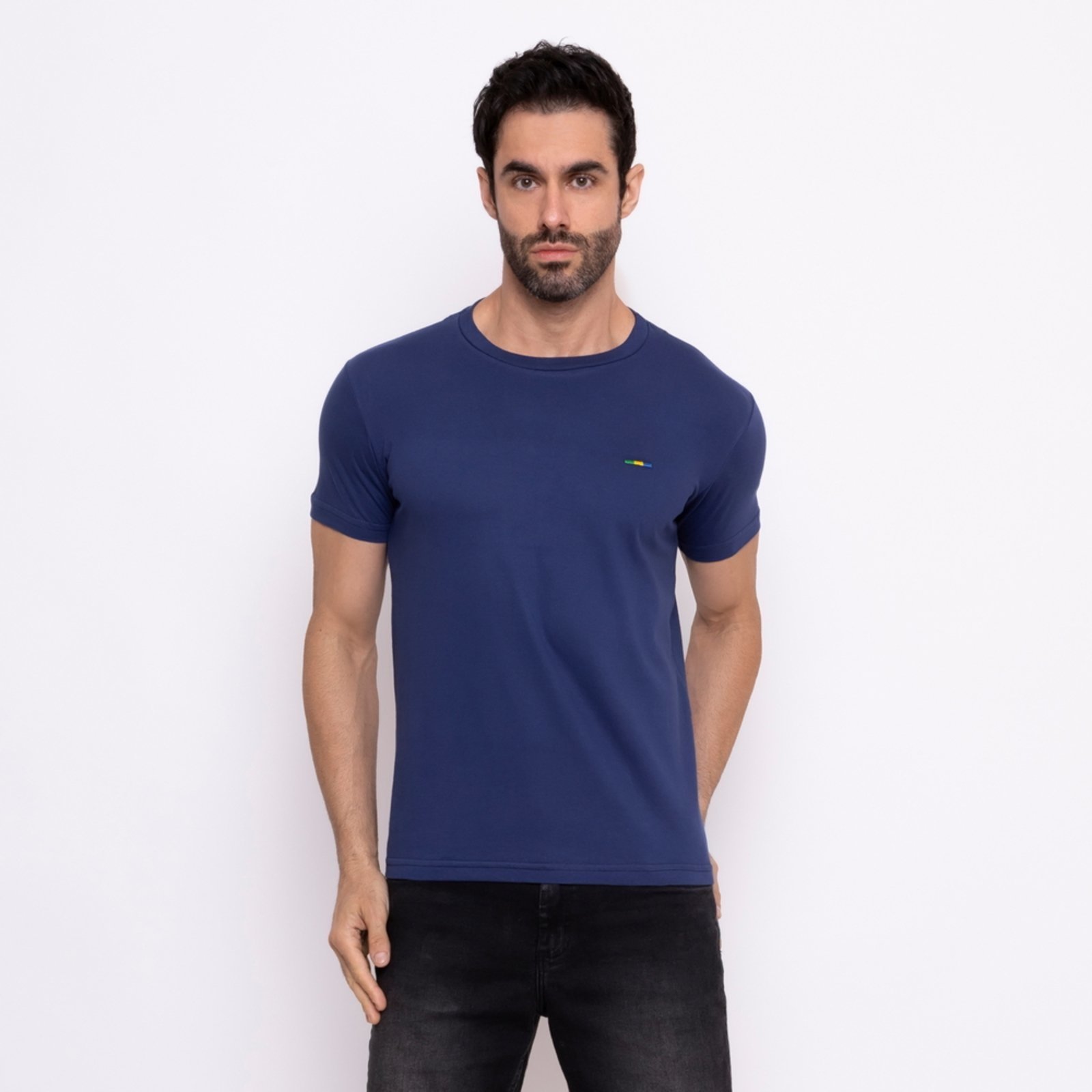 Camiseta Masculina Básica Casual Brasil AZUL MARINHO