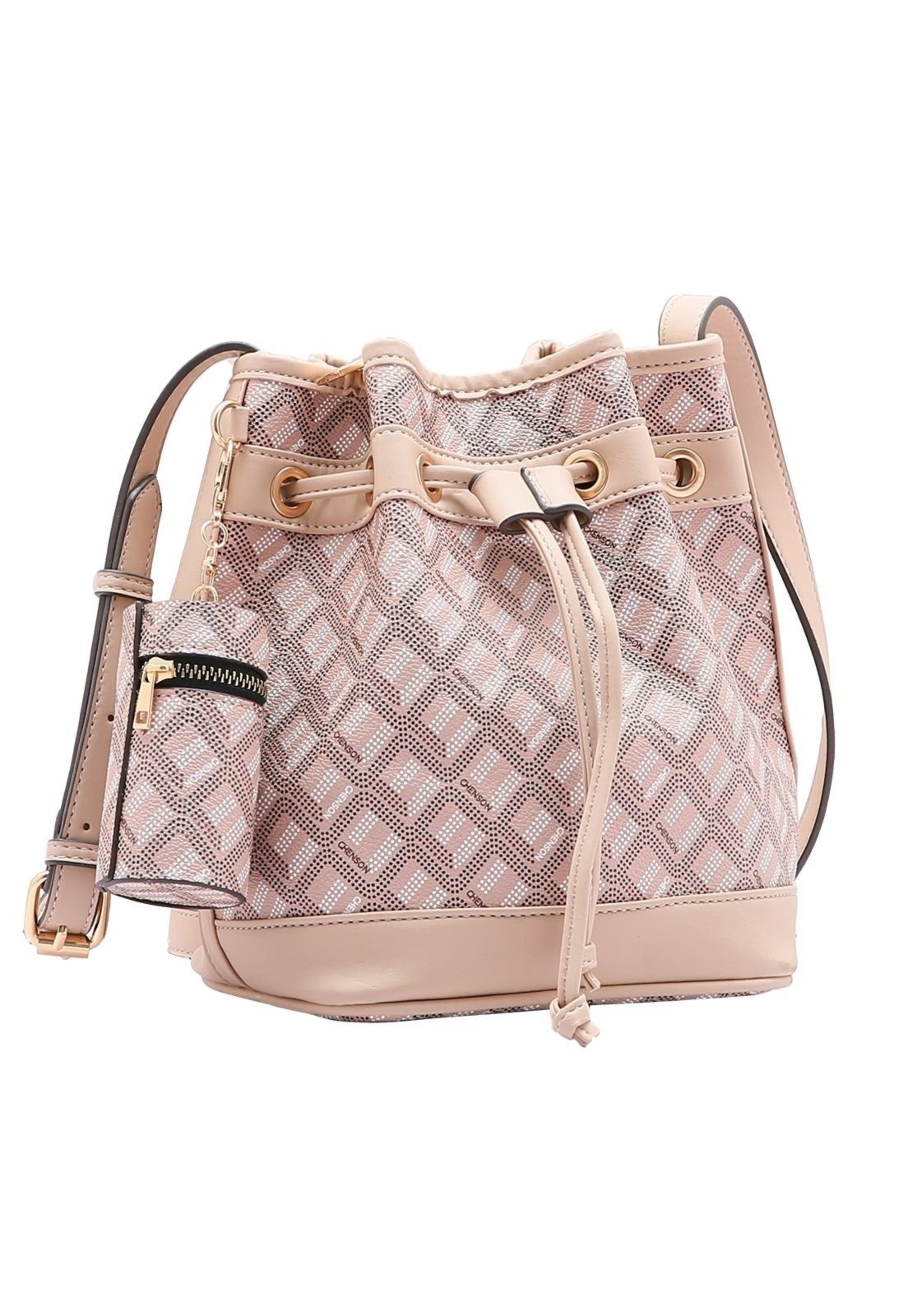 Bolsa Feminina Chenson Monograma Pontilhado Bege 3484736