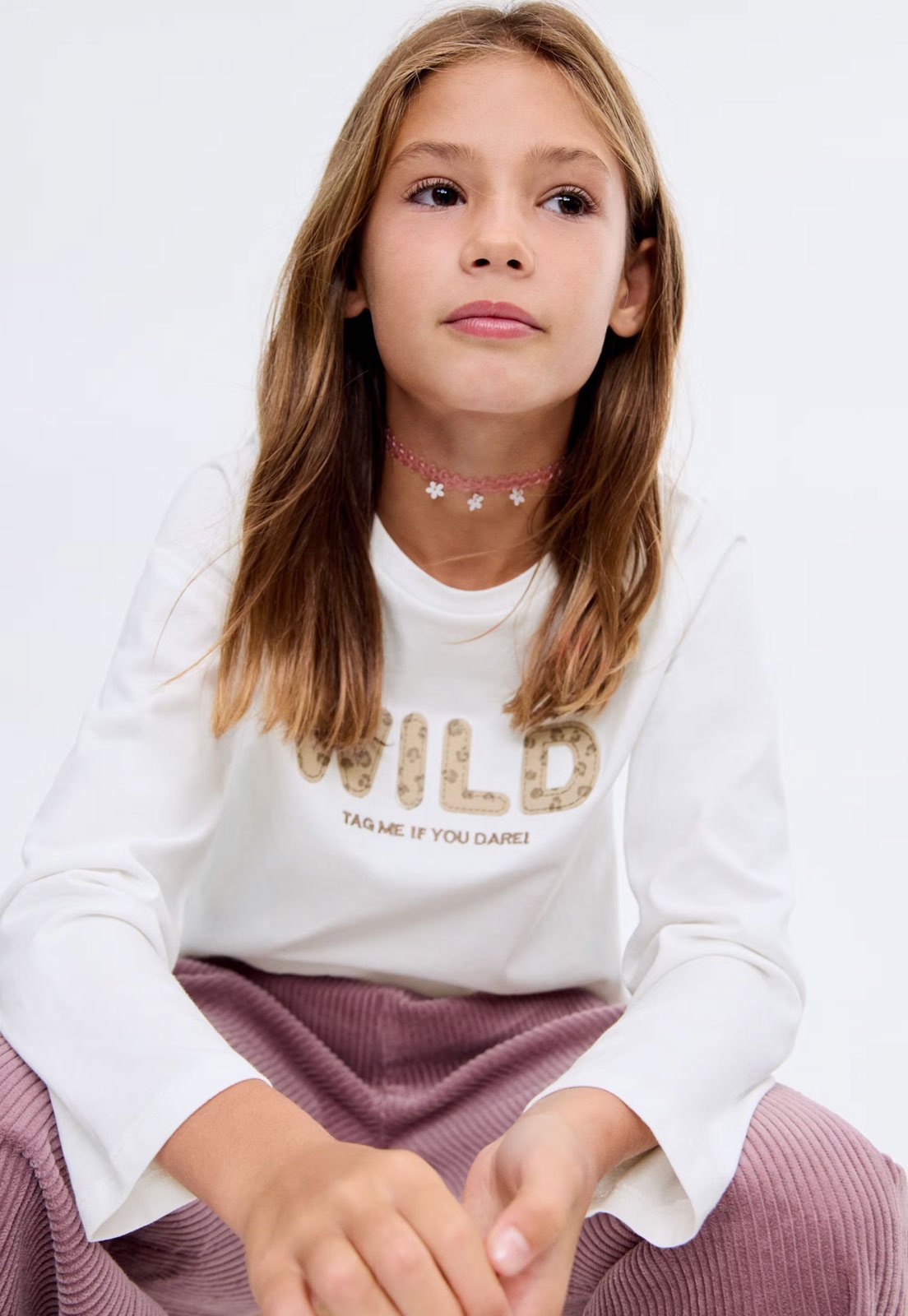 Infantil - Camiseta MANGO Estampa Wild Branca