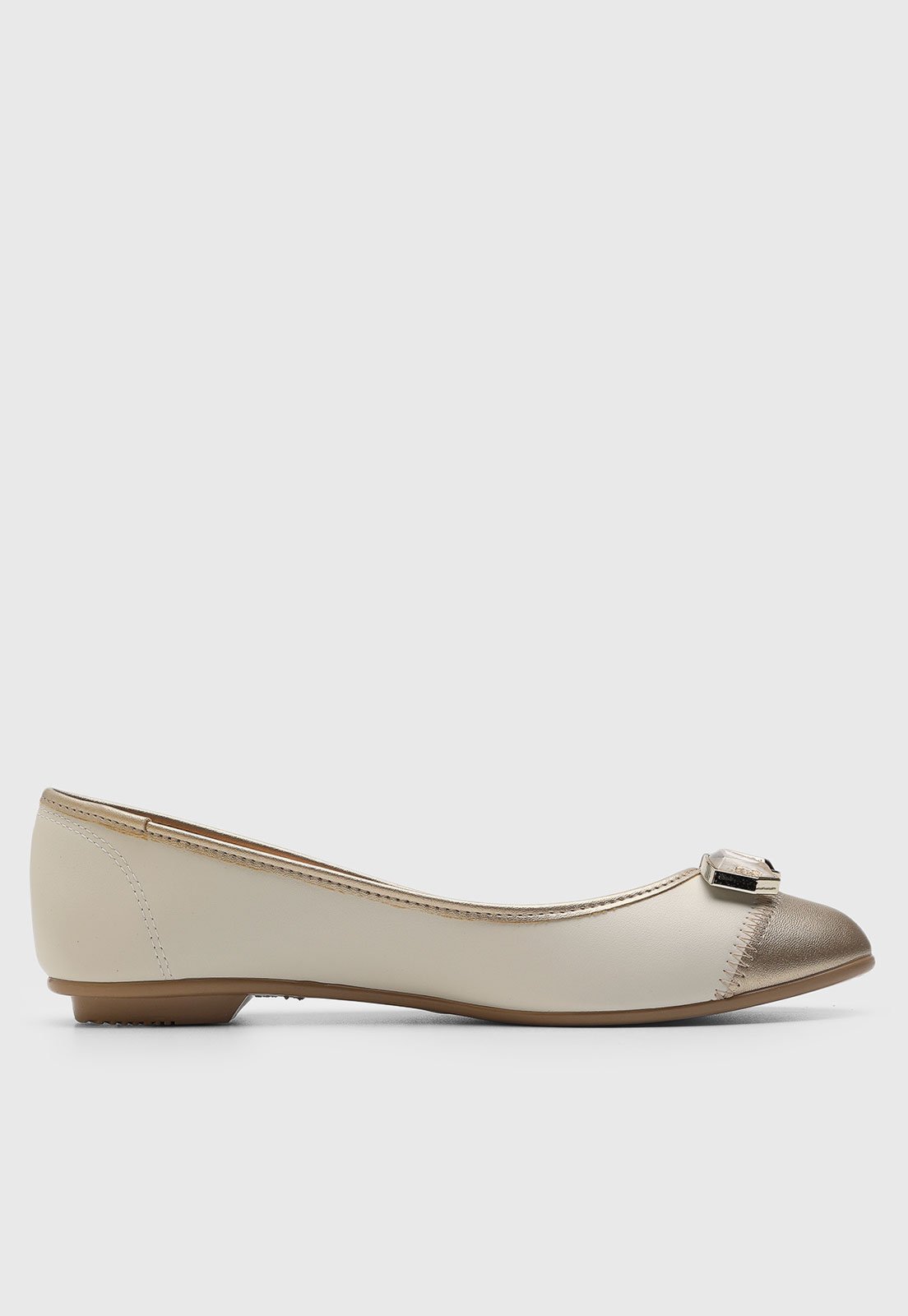 Vista 3 Sapatilha Feminina Moleca Detalhe Metálico Off-white off-white white off-white white