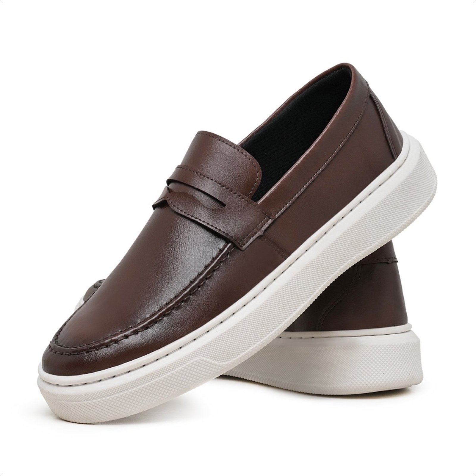 Sapato Loafer Mocassim Masculino Luxo Comfort Casual Marrom