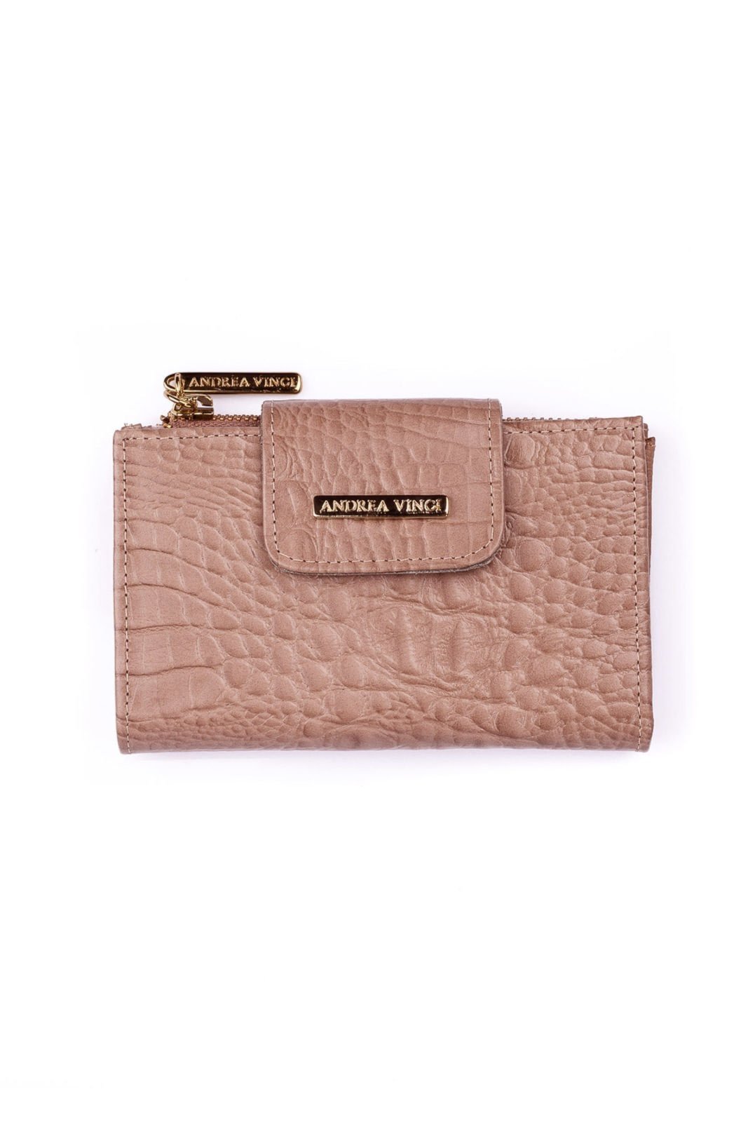 Vista 2 Carteira feminina de couro croco Lanna 10x15,5cm Andrea Vinci preto Andrea Vinci preto