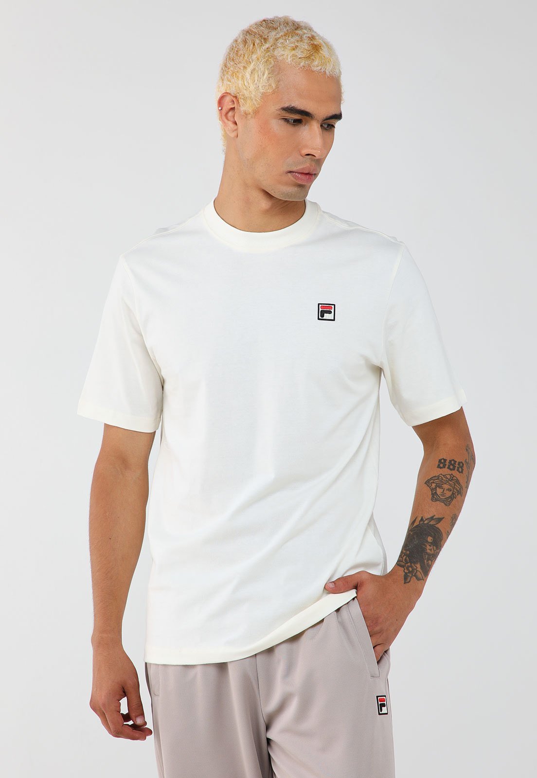 Vista 2 Camiseta Masculina Fila Comfort GT II Branca branco Fila branco