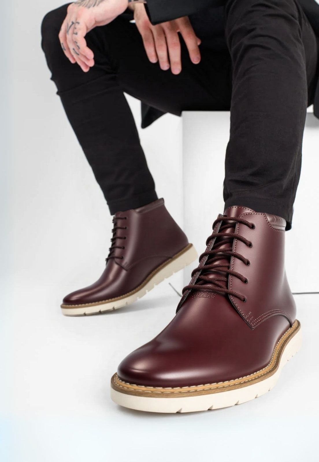 Bota Casual Masculina Couro Oxford Conforto Clube do Sapato de Franca DFT Ohio Café