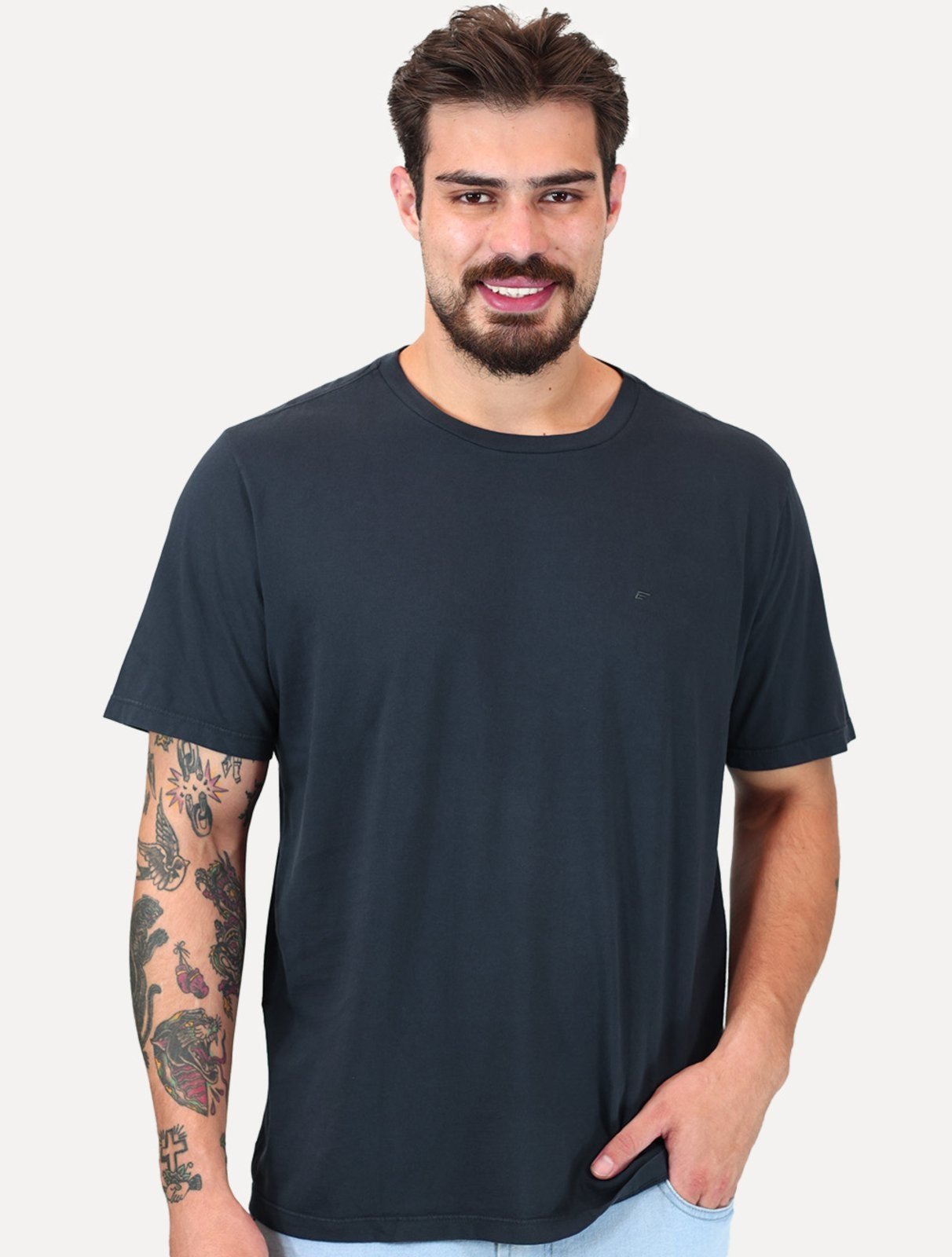 Camiseta Ellus Cotton Fine Easa Classic Azul Marinho