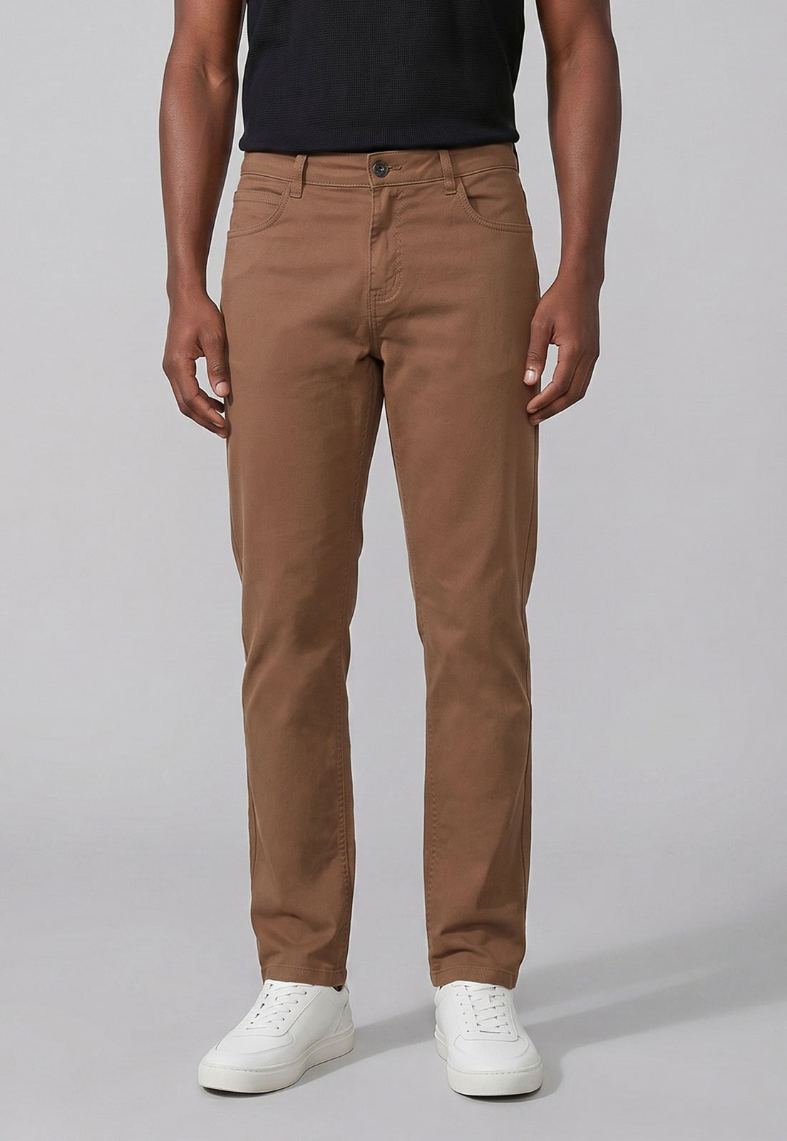 Calça Masculina Aeropostale Sarja Cintura Média Marrom
