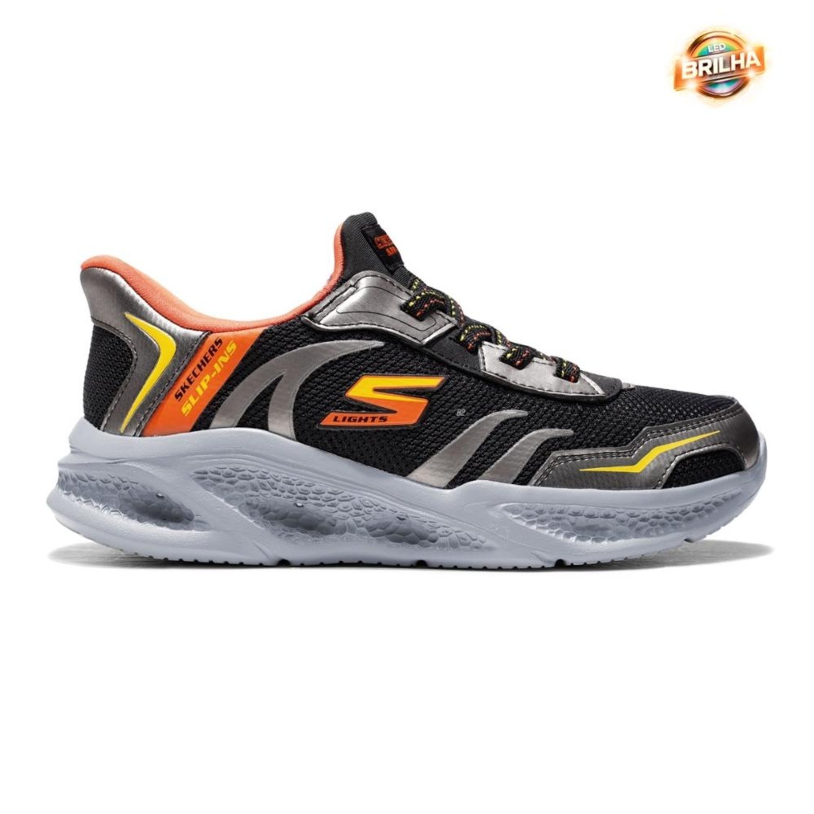 Vista 2 Infantil - Tênis Skechers Meteor Lights Brisk azul marinho Skechers azul marinho