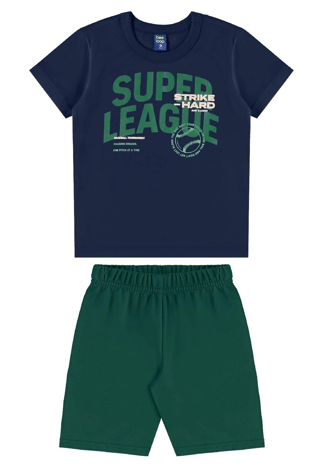 Infantil - Conjunto Super League Camiseta Bee Loop Branco