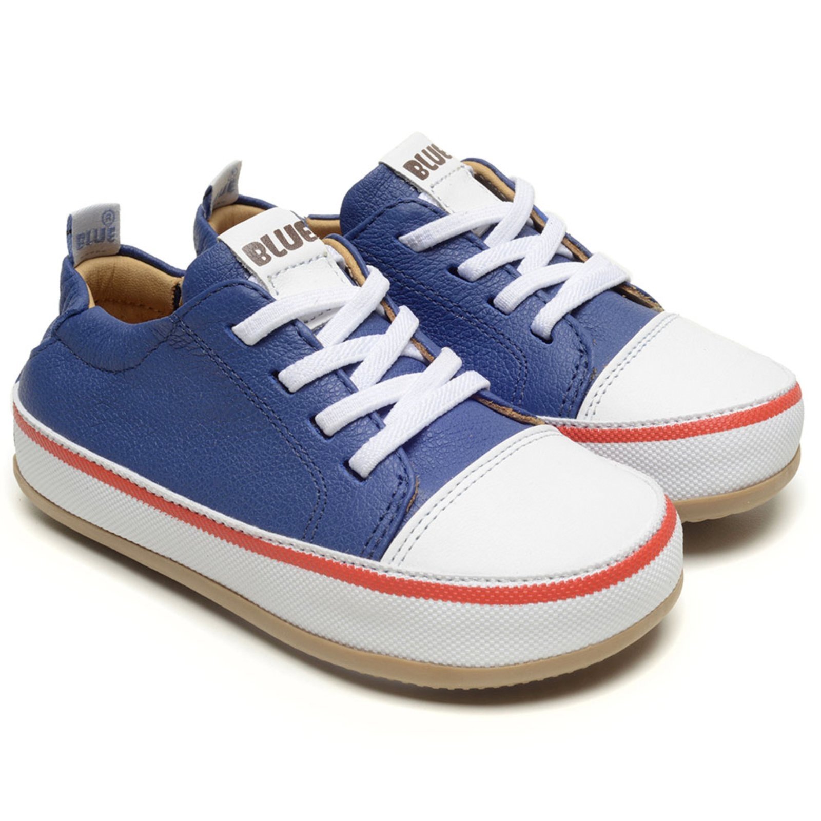 Vista 2 Infantil - Tênis Menino Blue Colorido Couro Azul Royal Blue Infantis azul marinho blue Blue Infantis azul marinho blue