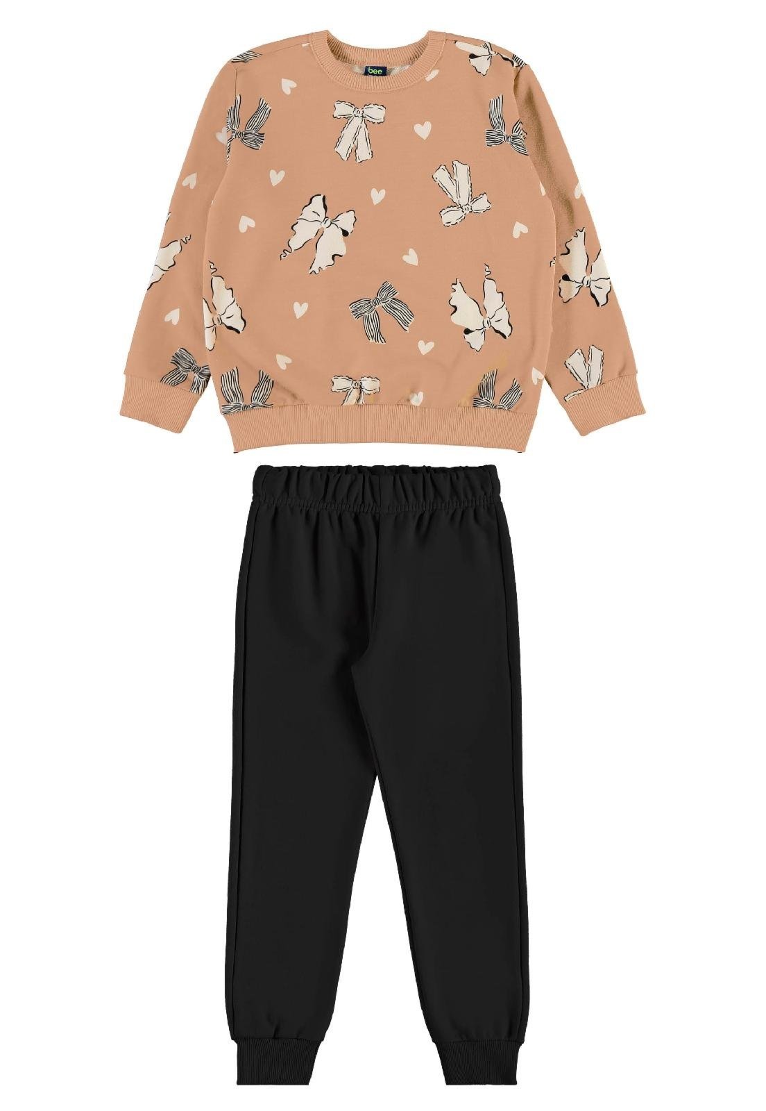 Infantil - Conjunto Blusão Laços Corações Bee Loop Vermelho