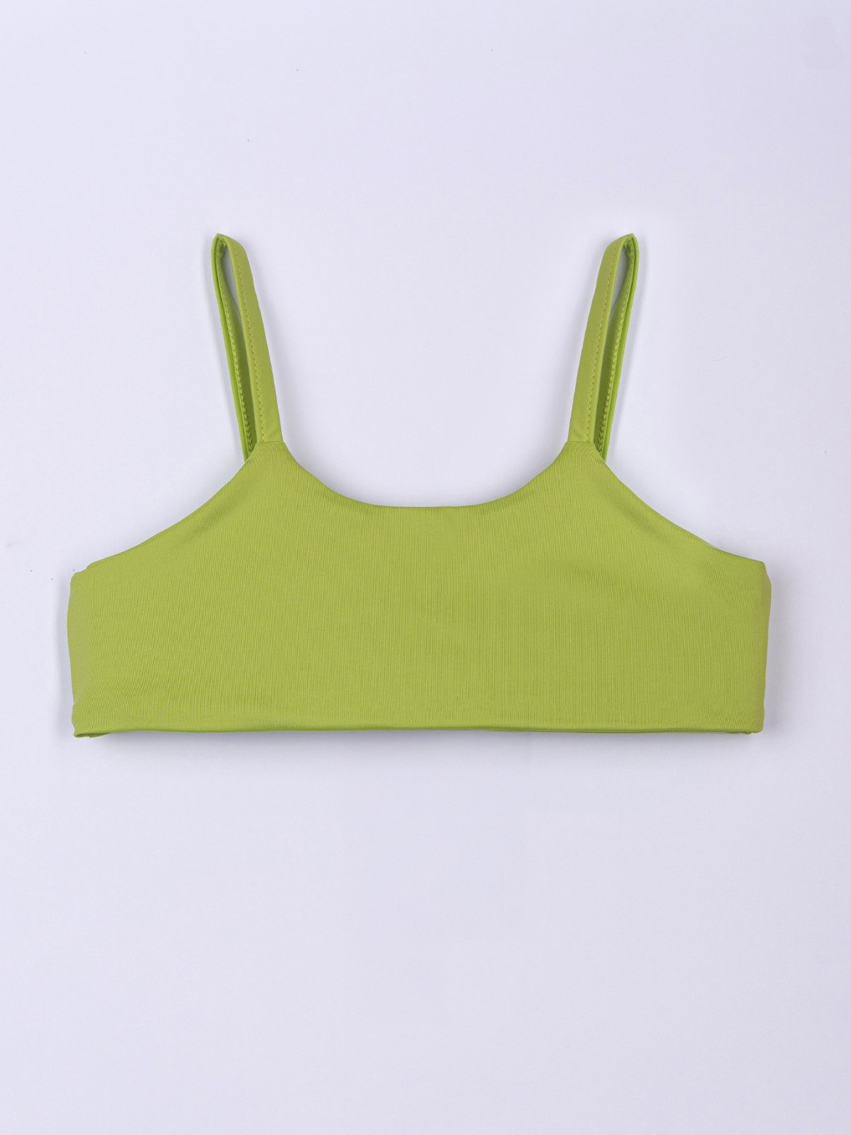 Vista 2 Infantil - Top Bugbee Sem Costura Alça Fina Gola Redonda em Malha Cyber Lime verde Bugbee verde