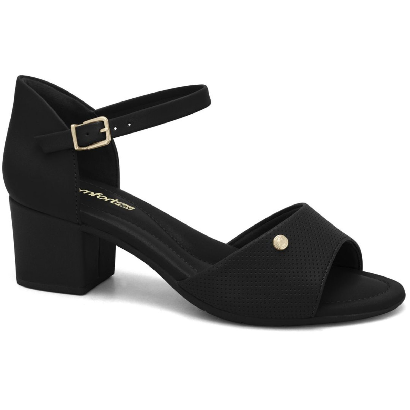 Sandália Feminina Preta Comfortflex 2557405-2