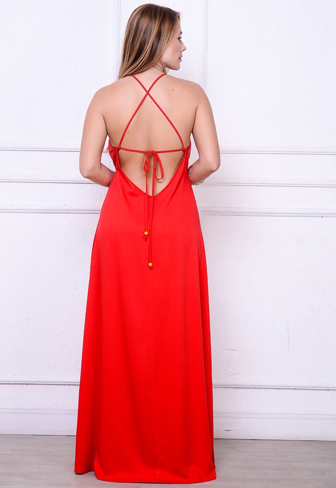 Vista 3 Vestido Maria - Longo com Decote nas Costas BBonnie preto BBonnie preto
