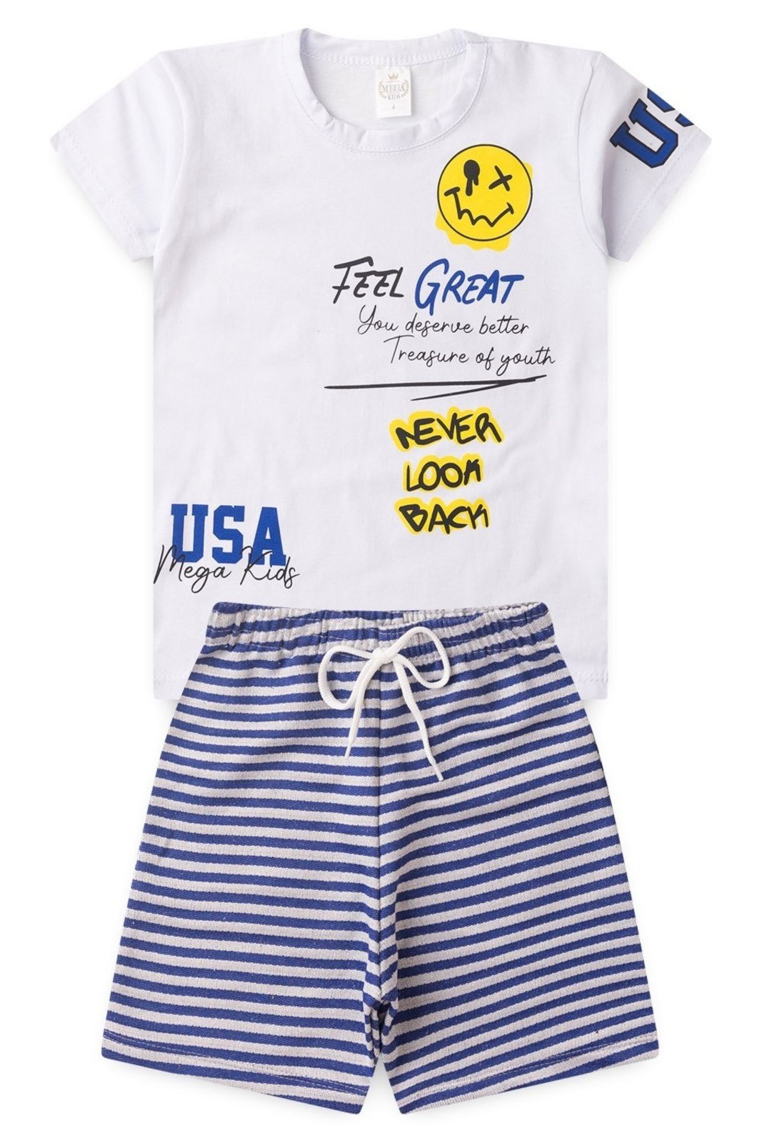 Infantil – Conjunto Verão Masculino Feel Great – Branco