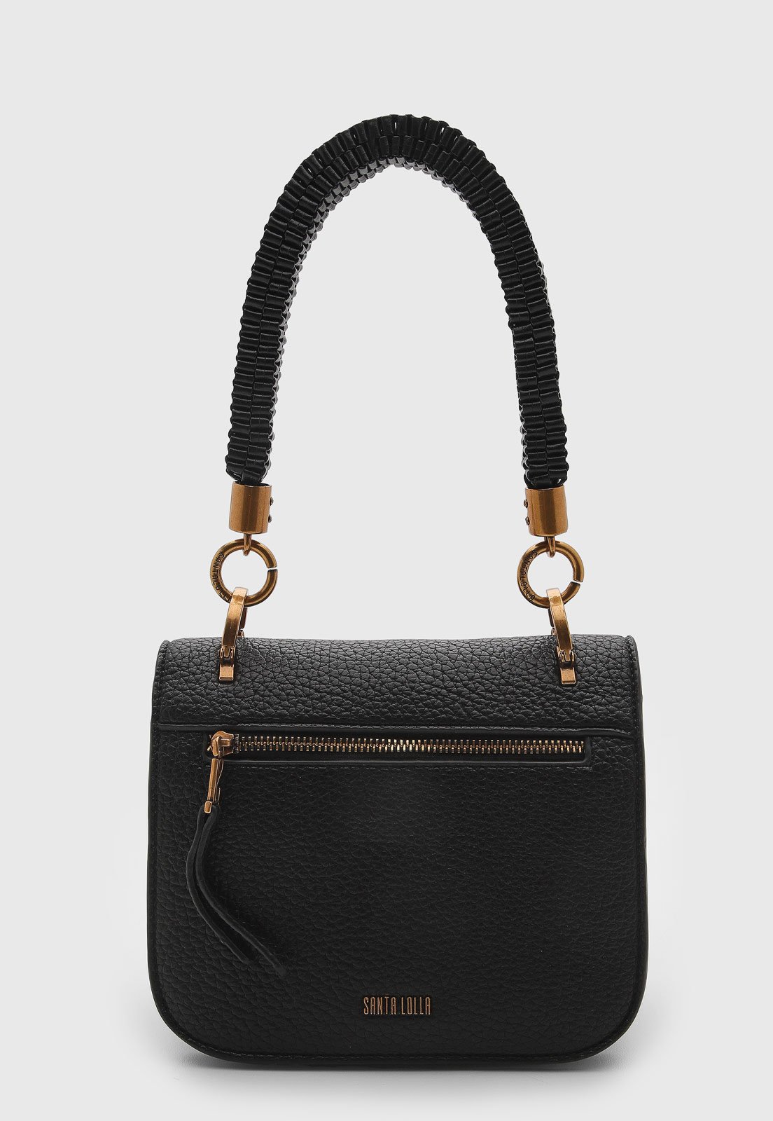 Bolsa Feminina Santa Lolla Média Texturizada Preta