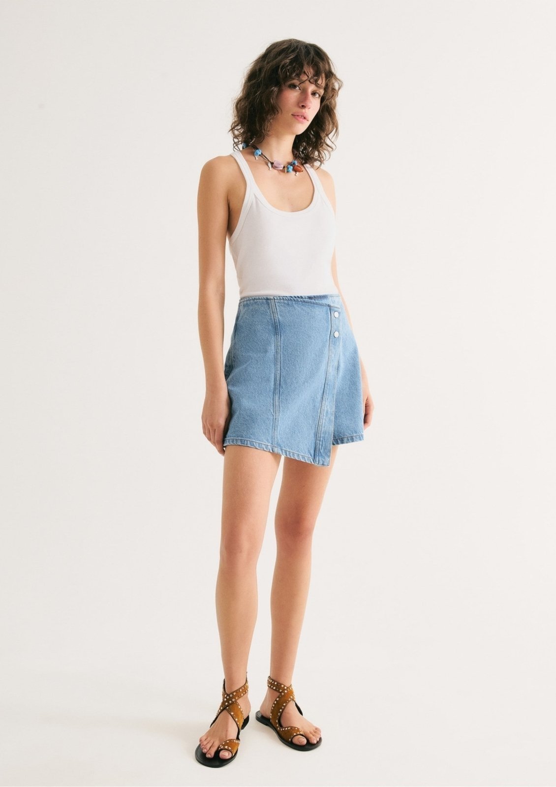 Shorts Saia Jeans Cintura Média Hering